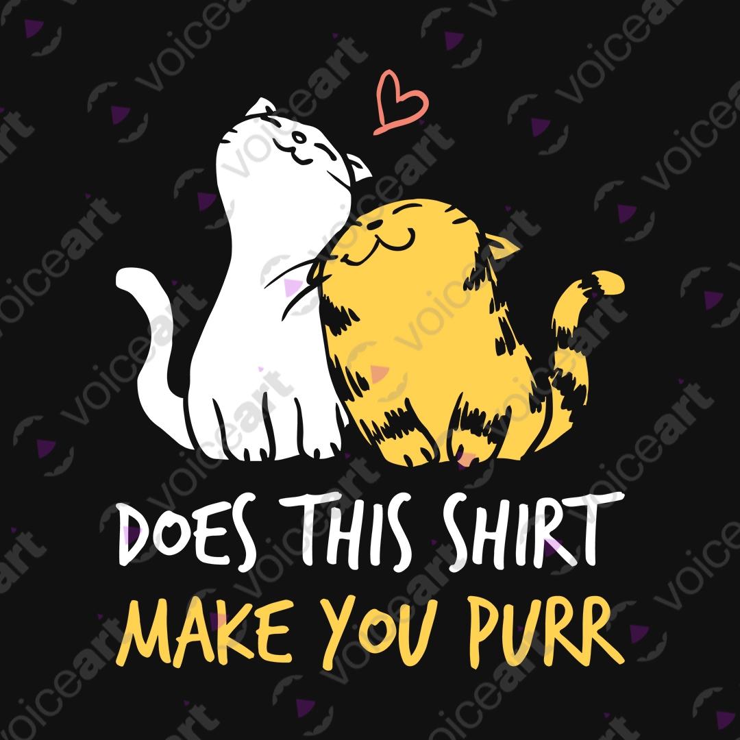 VOICEART Black Watermark Loving Cats Romantic Animals Graphic Tee for Couples Short Sleeve T-Shirt for Men and Women