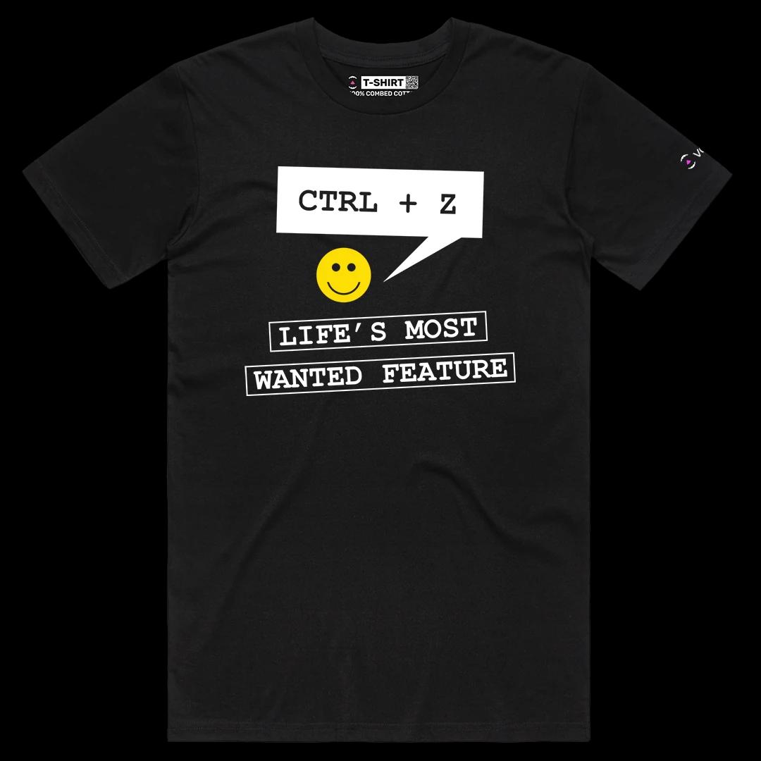 VOICEART Black Male Regular Life’s Most Wanted Feature Funny Graphic Feel Good Tee Short Sleeve T-Shirt for Men and Women