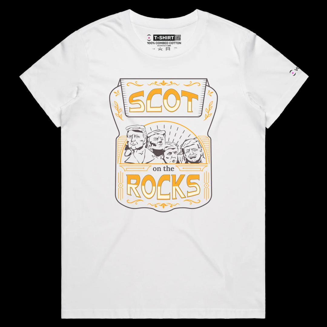 VOICEART White Female Regular President Trump Mount Rushmore T-Shirt Politics MAGA Patriotism Premium Quality Graphic Tee v2