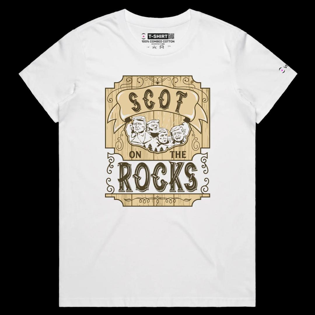 VOICEART White Female Regular President Trump Mount Rushmore T-Shirt Politics MAGA Patriotism Premium Quality Graphic Tee v5