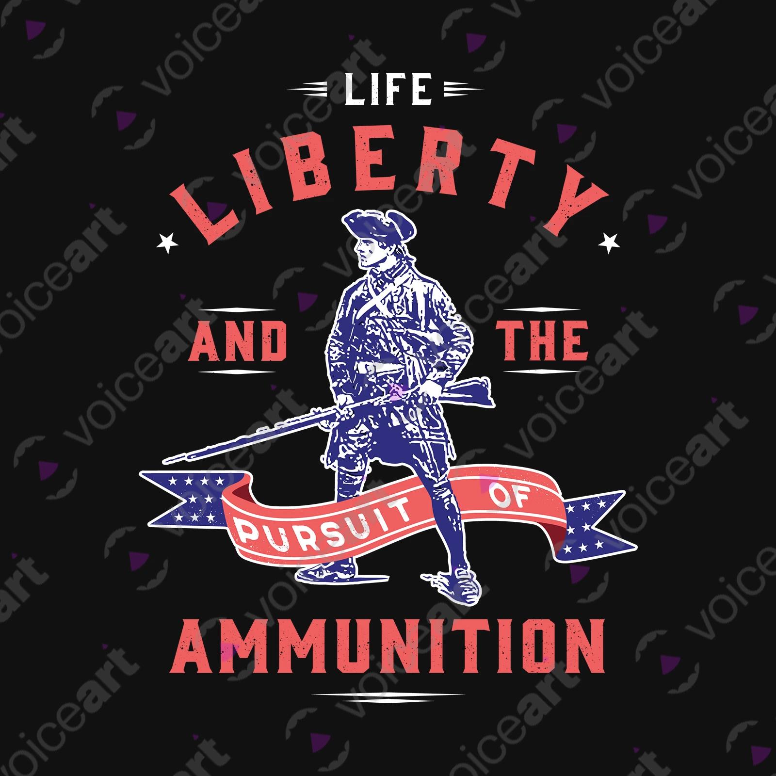 VOICEART Black Watermark Minuteman Funny Political T-Shirt Premium Quality Graphic Design Second Amendment Gun Control