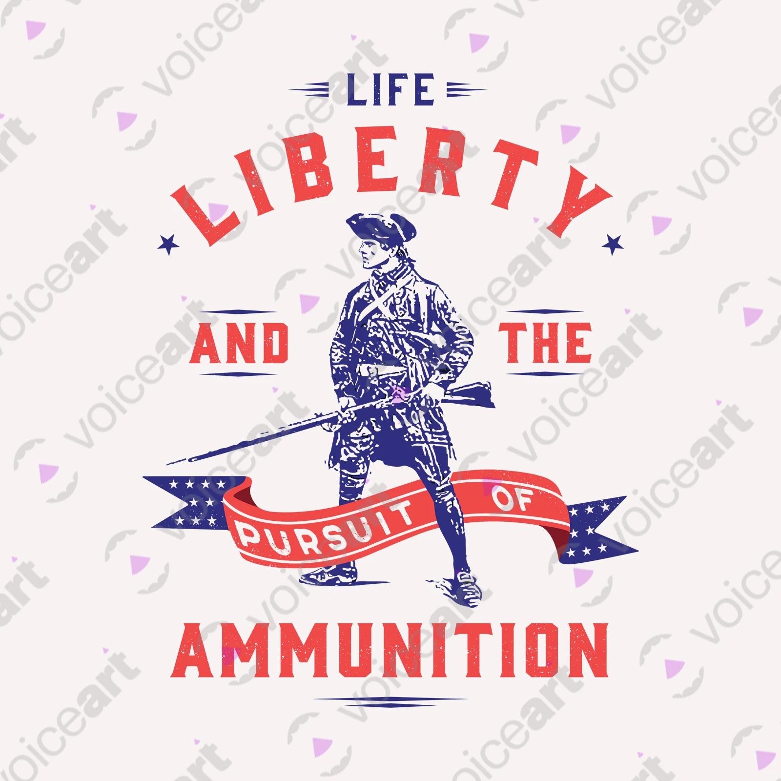 VOICEART White Watermark Minuteman Funny Political T-Shirt Premium Quality Graphic Design Second Amendment Gun Control