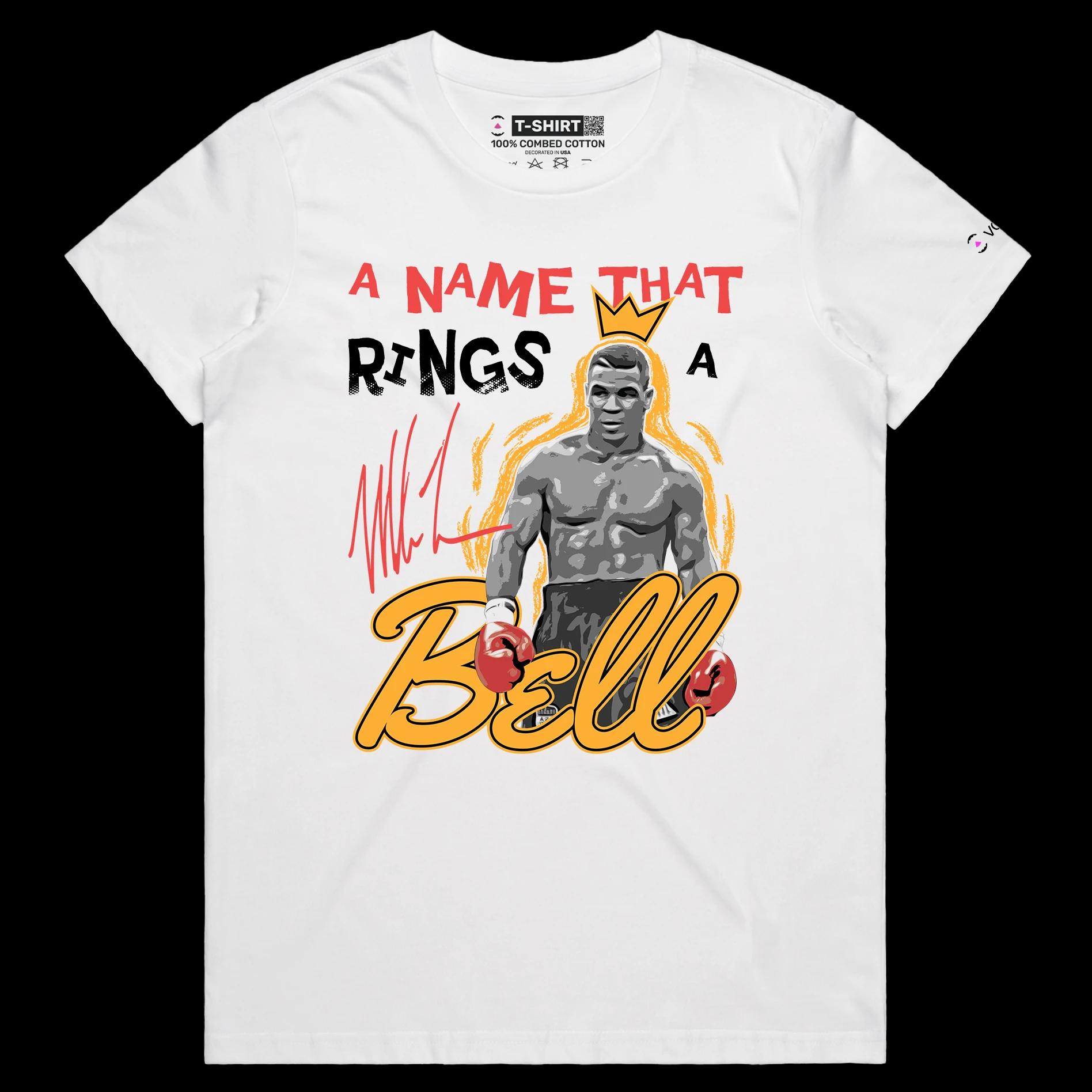 VOICEART White Female Regular Tyson Boxing T-Shirt Premium Graphic Wordplay Double Meaning Tee Name That Rings a Bell
