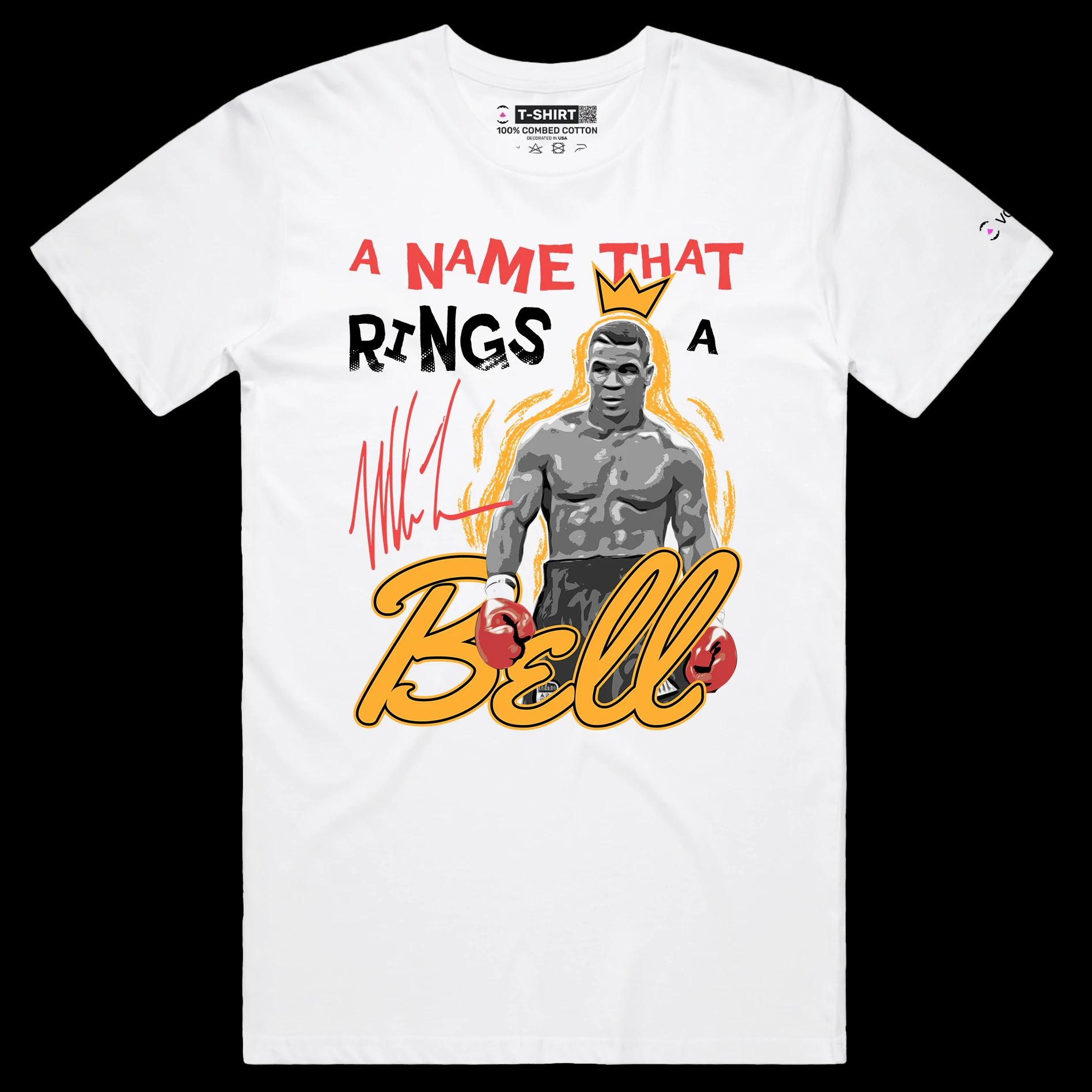 VOICEART White Male Regular Tyson Boxing T-Shirt Premium Graphic Wordplay Double Meaning Tee Name That Rings a Bell