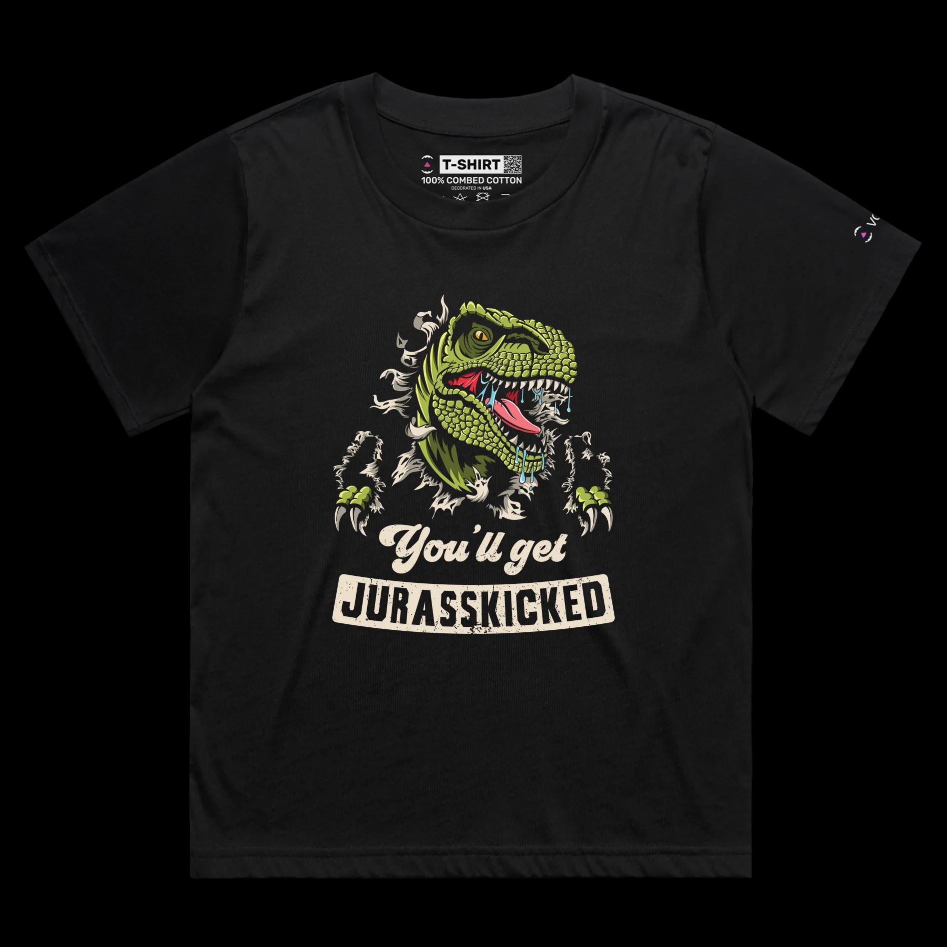 VOICEART Black Female Loose Dinosaur Funny Animals shirt Premium Graphic Design Historical Tee a Jurassic Play on Words