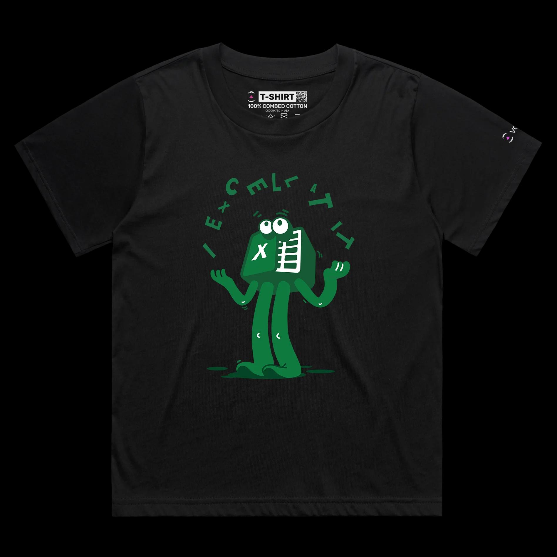 VOICEART Black Female Loose Lactose Intolerant Funny tShirt Premium Graphic Design Milk Carton Prosthetic Leg Wordplay Tee