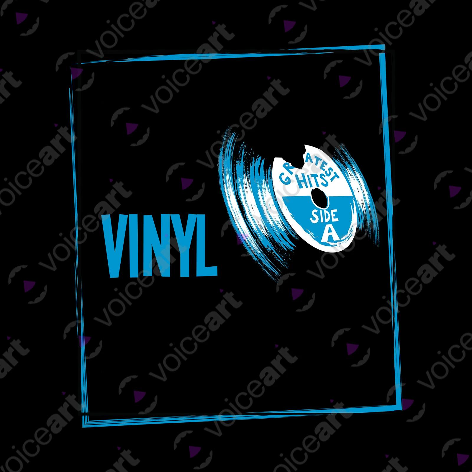 VOICEART White Watermark Gramophone Funny T-Shirt with Premium Quality Graphic The Final Countdown Pop Song Tee