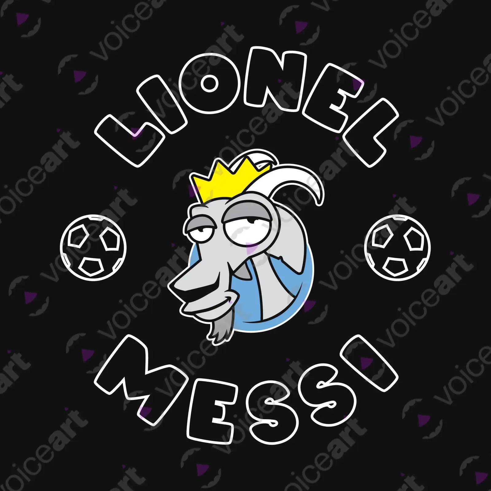 VOICEART Black Watermark Messi The GOAT Series T-Shirt with Premium Graphic Argentinas Own Superstar Tee for Soccer Fans