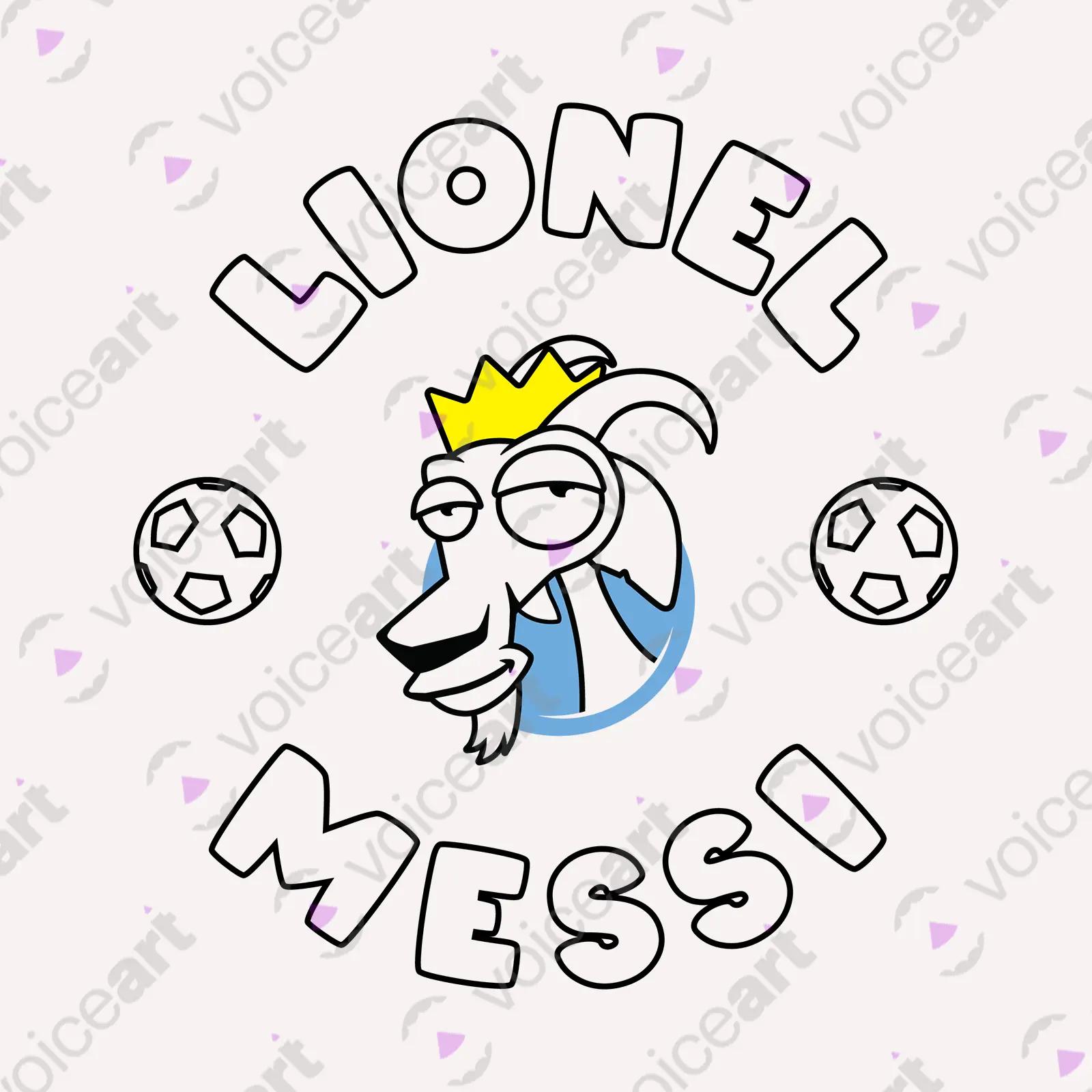 VOICEART White Watermark Messi The GOAT Series T-Shirt with Premium Graphic Argentinas Own Superstar Tee for Soccer Fans