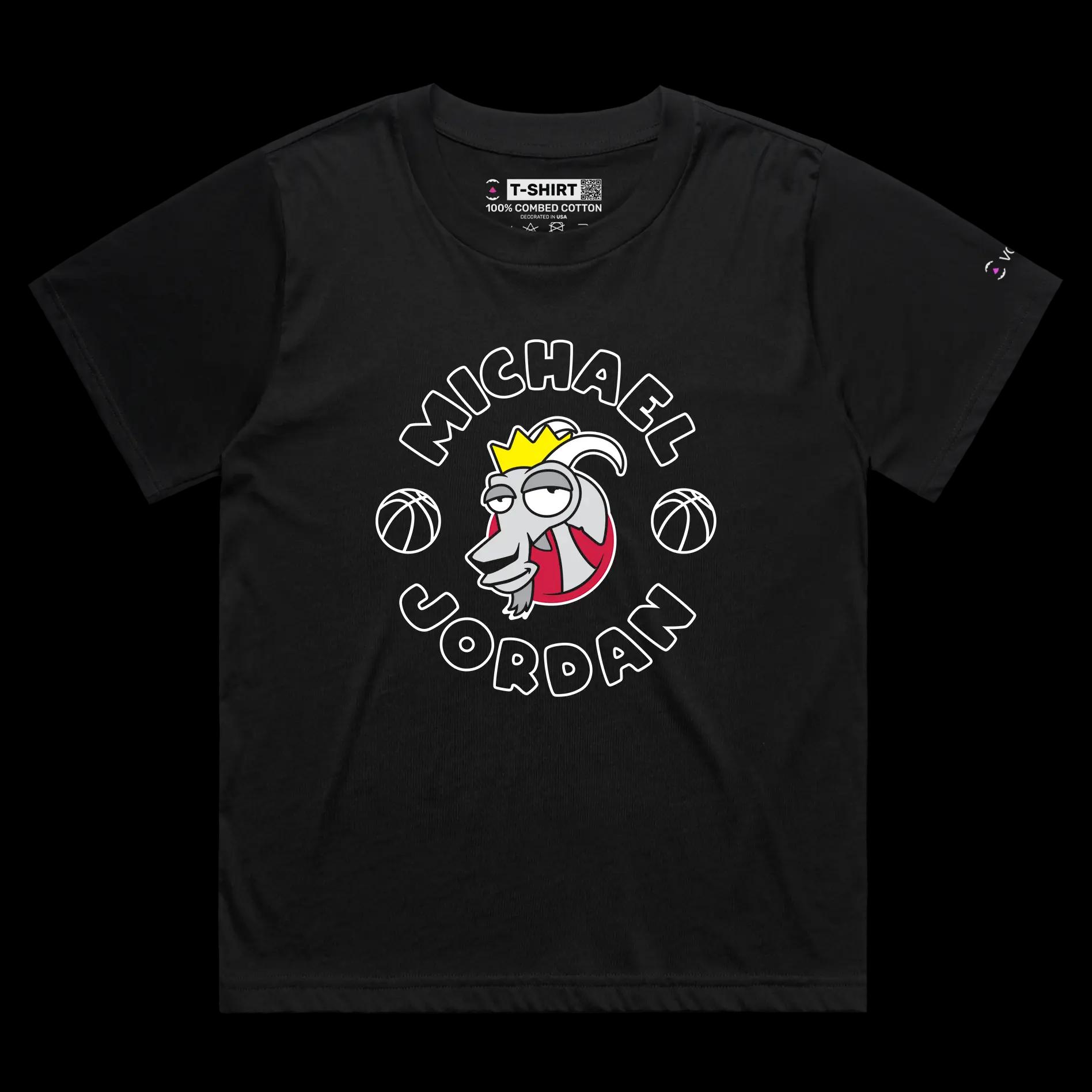 VOICEART Black Female Loose Jordan The GOAT Series T-Shirt Premium Graphic Chicago’s Own Superstar Tee for Basketball Fans