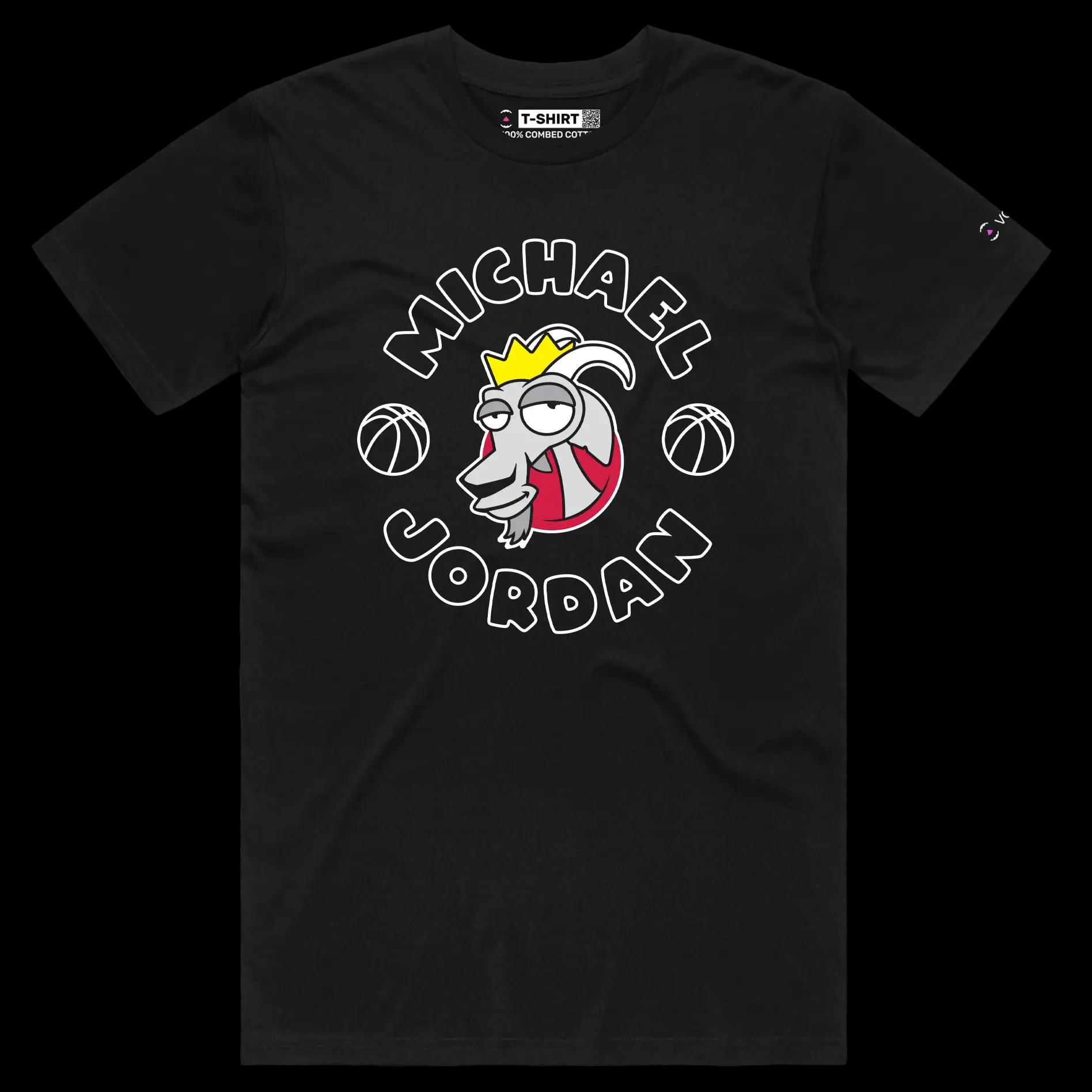 VOICEART Black Male Regular Jordan The GOAT Series T-Shirt Premium Graphic Chicago’s Own Superstar Tee for Basketball Fans