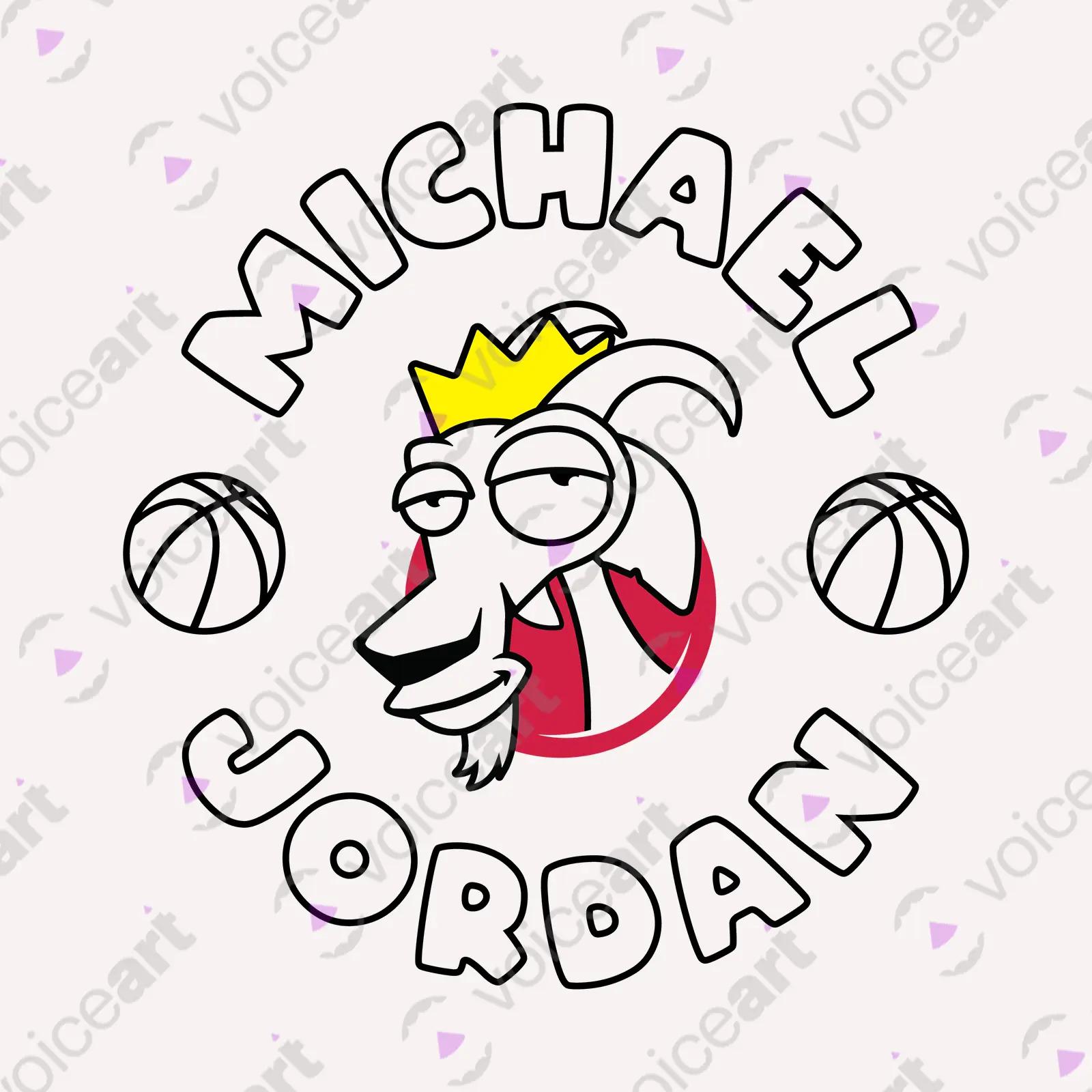 VOICEART White Watermark Jordan The GOAT Series T-Shirt Premium Graphic Chicago’s Own Superstar Tee for Basketball Fans