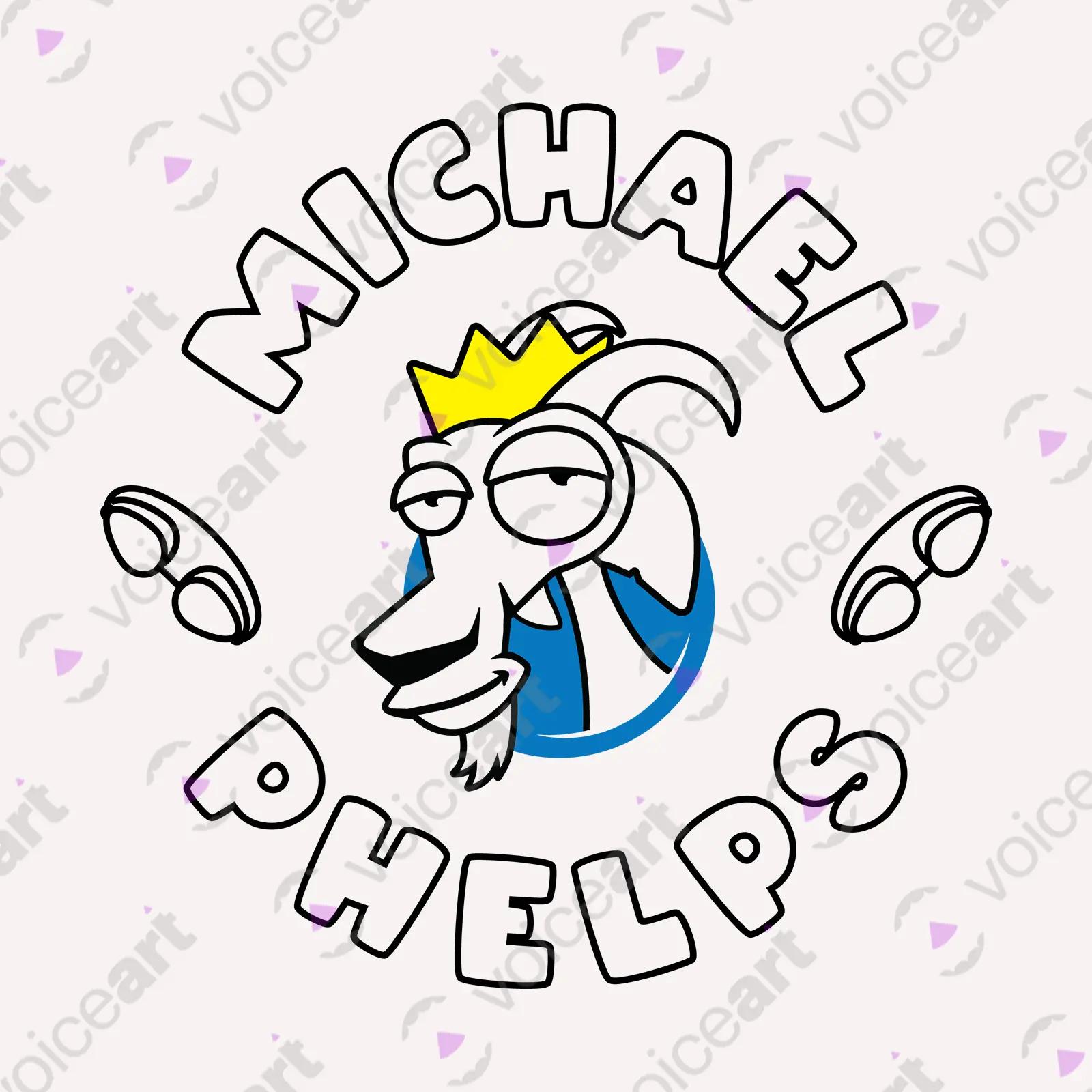 VOICEART White Watermark Phelps The GOAT Series T-Shirt Premium Graphic Americas Own Superstar Tee for Swimming Fans