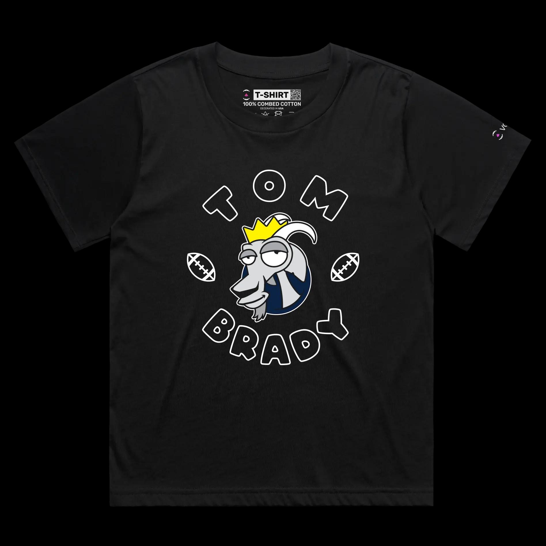 VOICEART Black Female Loose Brady The GOAT Series tshirt Premium Graphic New England’s Own Superstar Tee for Football Fans