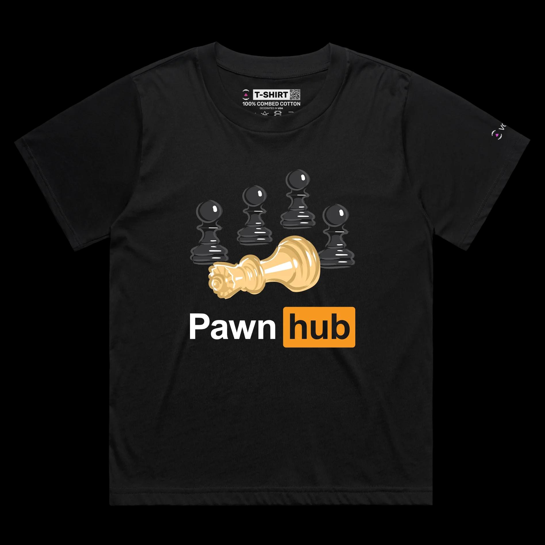 VOICEART Black Female Loose Chess Pieces Funny T-Shirt with Premium Quality Graphic Dark Humor Board Game Pawn Hub Tee