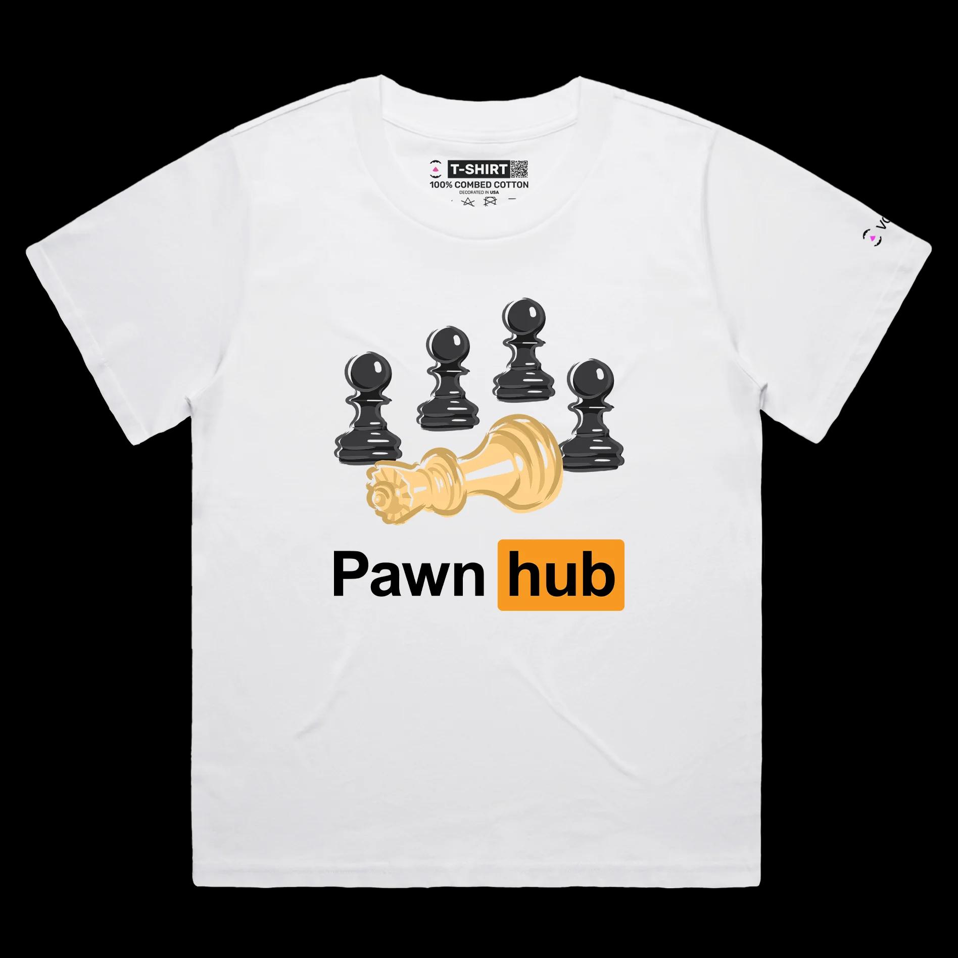VOICEART White Female Loose Chess Pieces Funny T-Shirt with Premium Quality Graphic Dark Humor Board Game Pawn Hub Tee