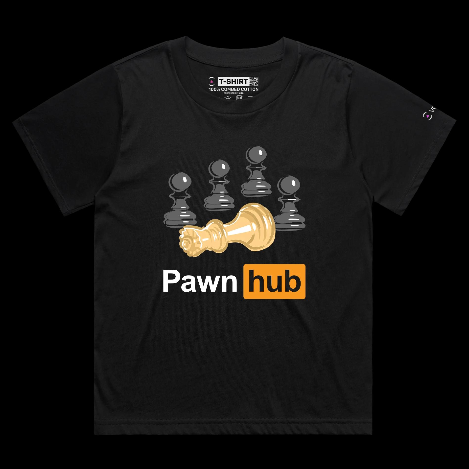 VOICEART Black Female Loose Chess Pieces Funny T-Shirt with Premium Quality Graphic Dark Humor Board Game Pawn Hub Tee