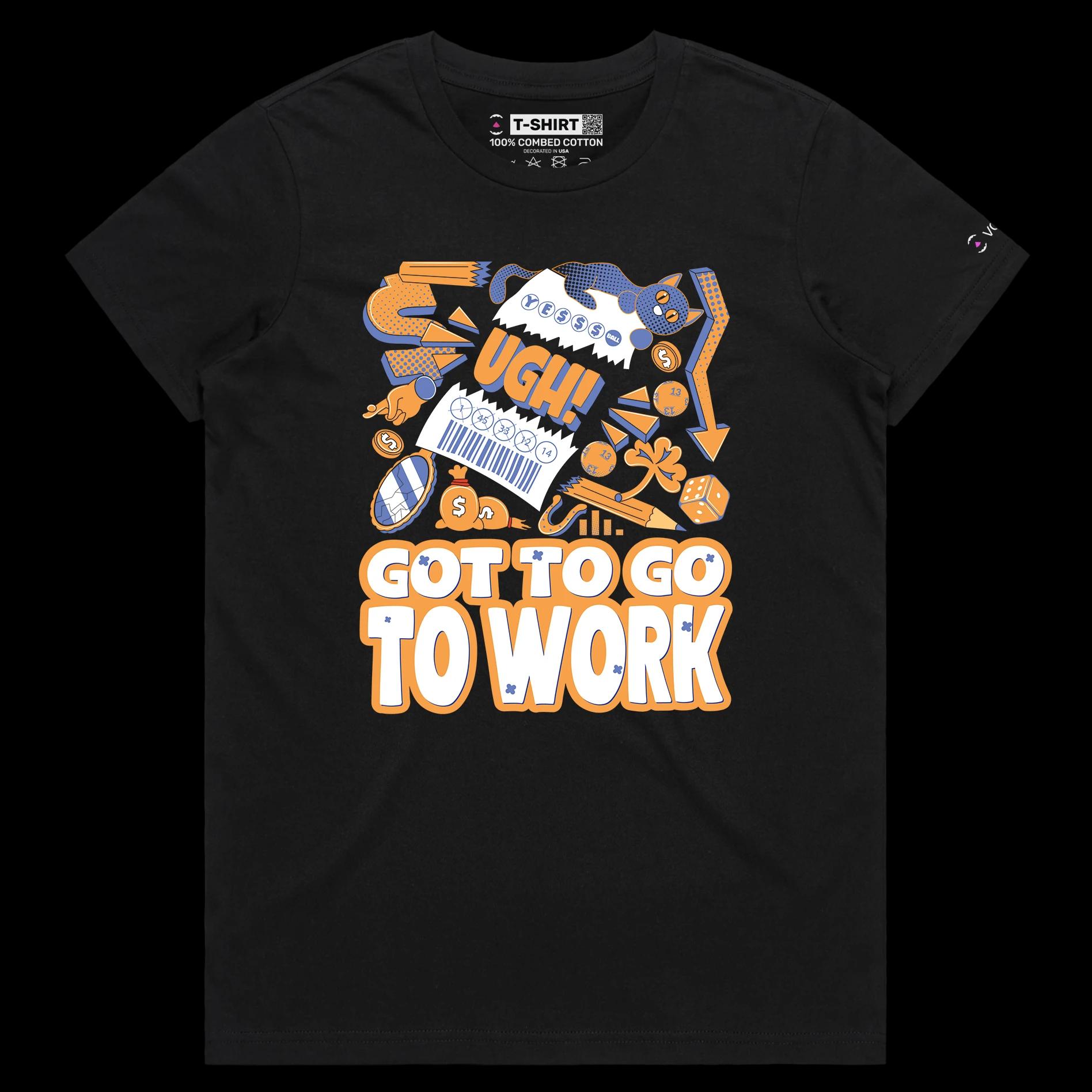 VOICEART Black Female Regular Ripped Lottery Ticket Funny T-Shirt with Premium Graphic Design Gambling and Finances Tee