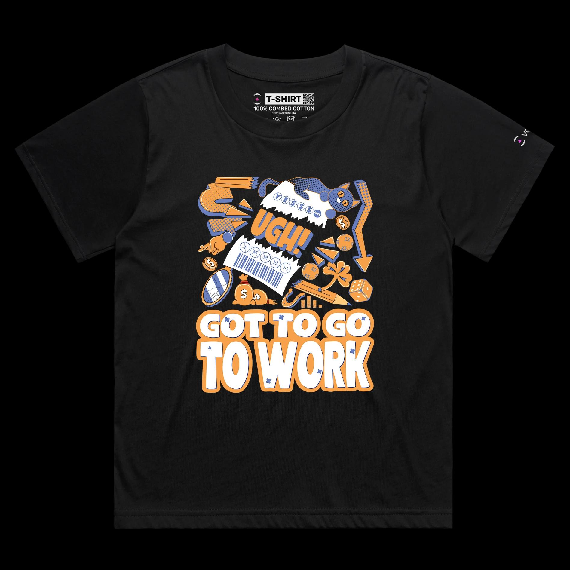 VOICEART Black Female Loose Ripped Lottery Ticket Funny T-Shirt with Premium Graphic Design Gambling and Finances Tee