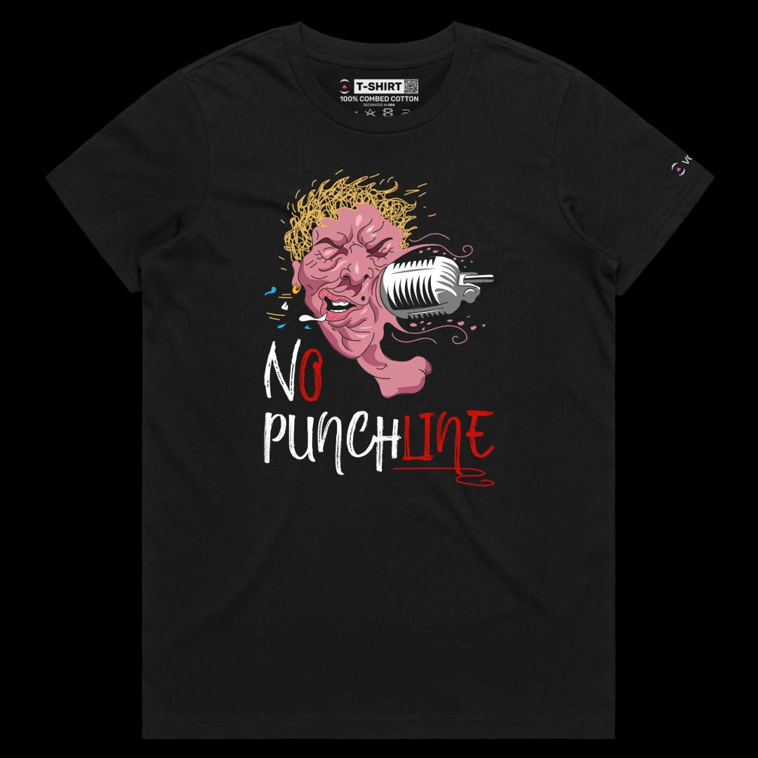 VOICEART Black Female Regular Funny Boxing T-Shirt with Premium Quality Graphic and No Punchline Sports Knockout Wordplay Tee