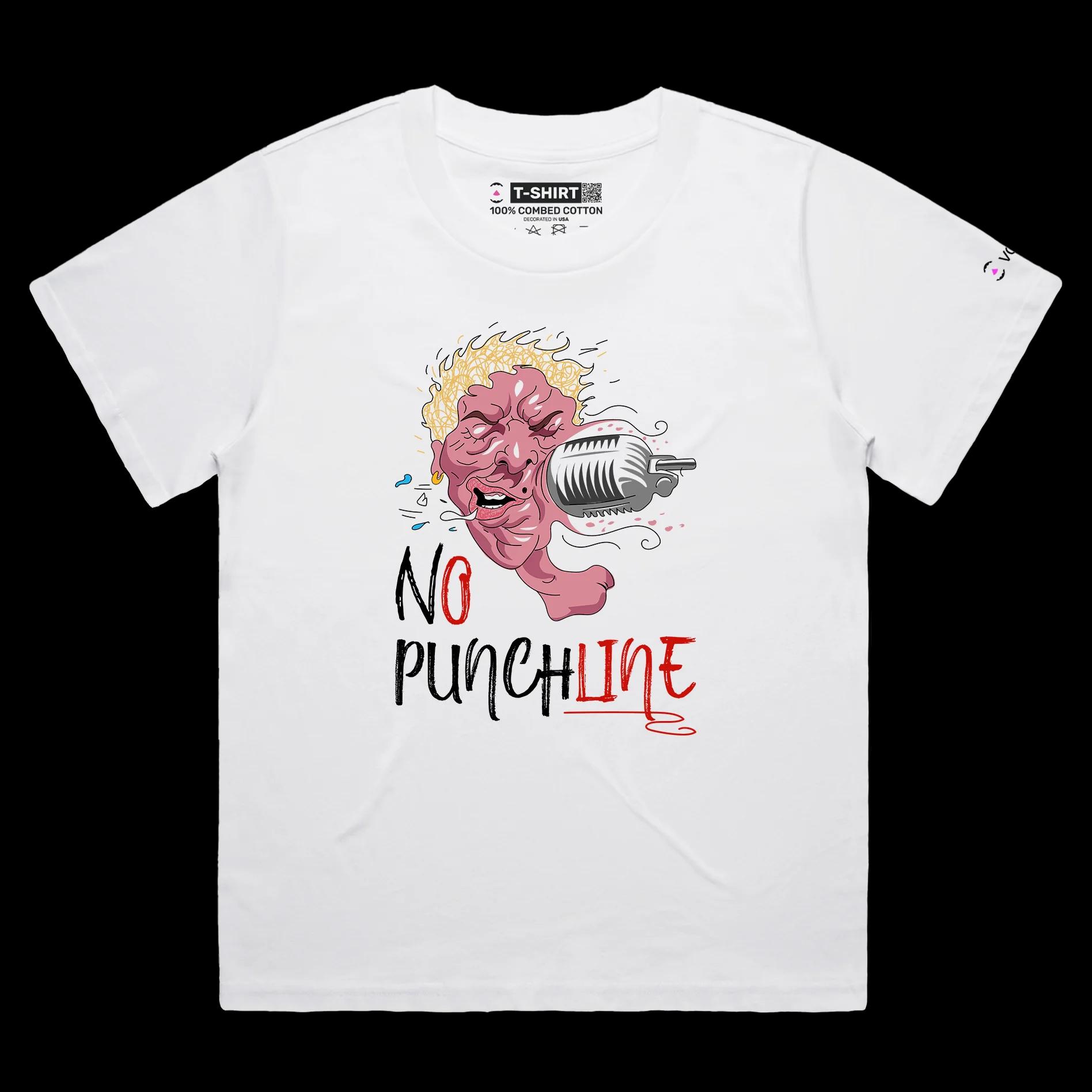 VOICEART White Female Loose Funny Boxing T-Shirt with Premium Quality Graphic and No Punchline Sports Knockout Wordplay Tee