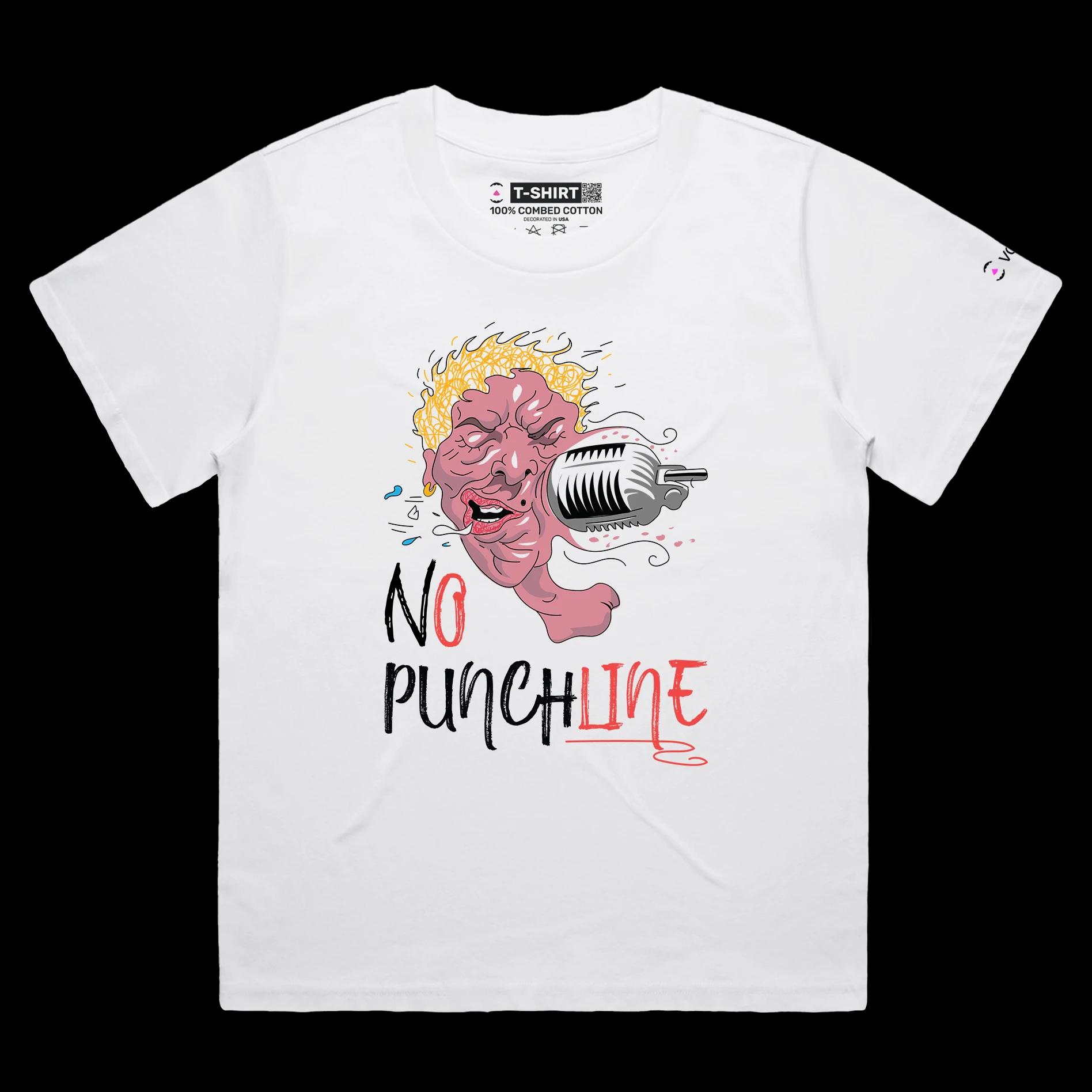 VOICEART White Female Loose Funny Boxing T-Shirt with Premium Quality Graphic and No Punchline Sports Knockout Wordplay Tee