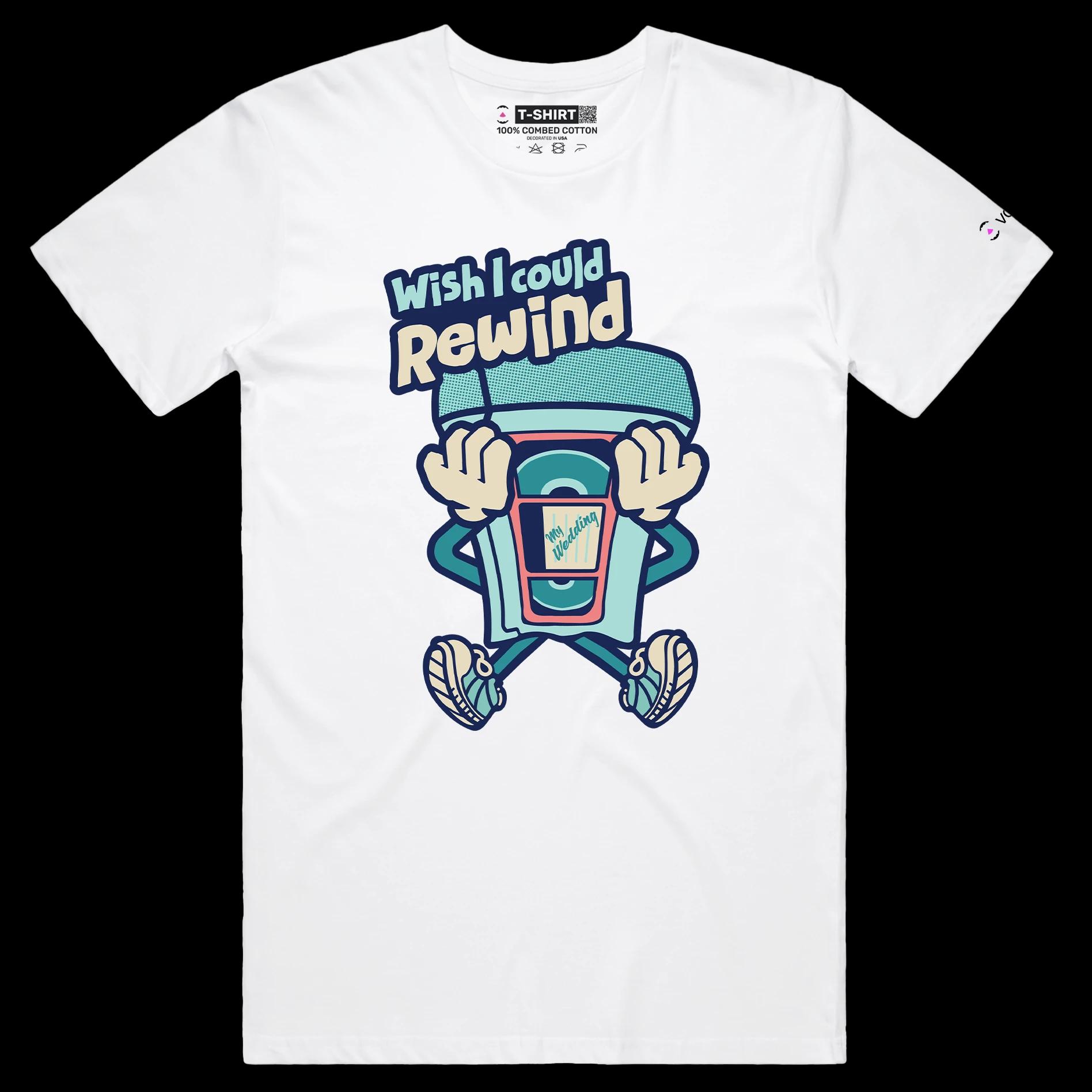 VOICEART White Male Regular VHS Tape Funny T-Shirt with Premium Quality Graphic Design VCR Nostalgic Memory Lane Tee