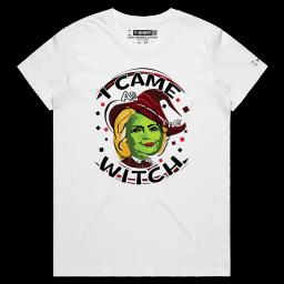 Witch Hillary Is Coming To The Party_Female MAPLE White