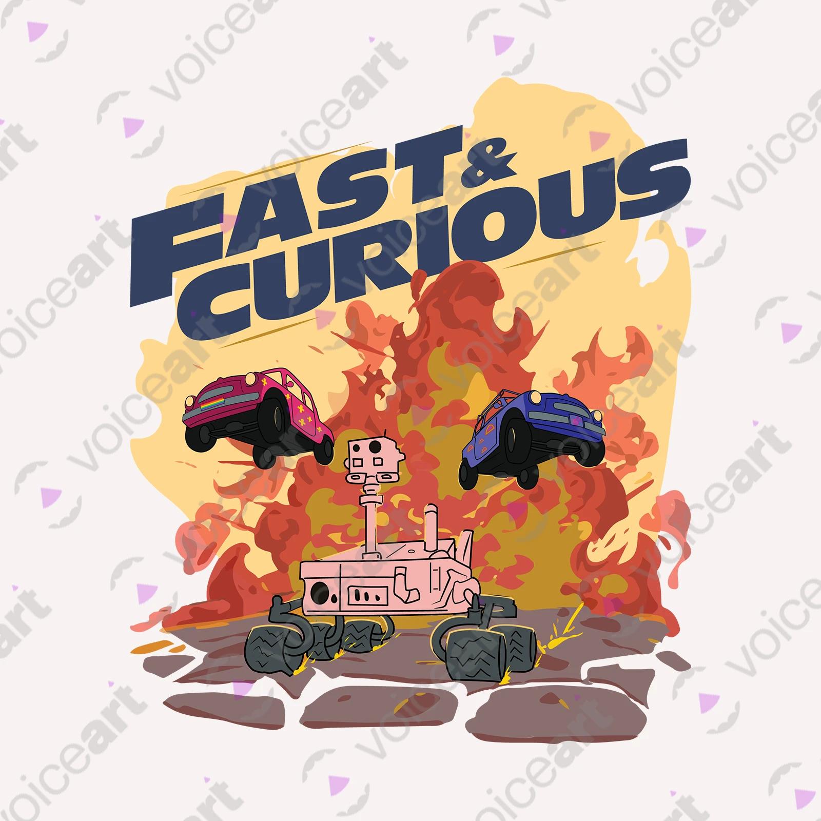 VOICEART White Watermark Sha Carri Sports Graphic T-Shirt with Premium Quality Fast and Curious Tee with Play on Words