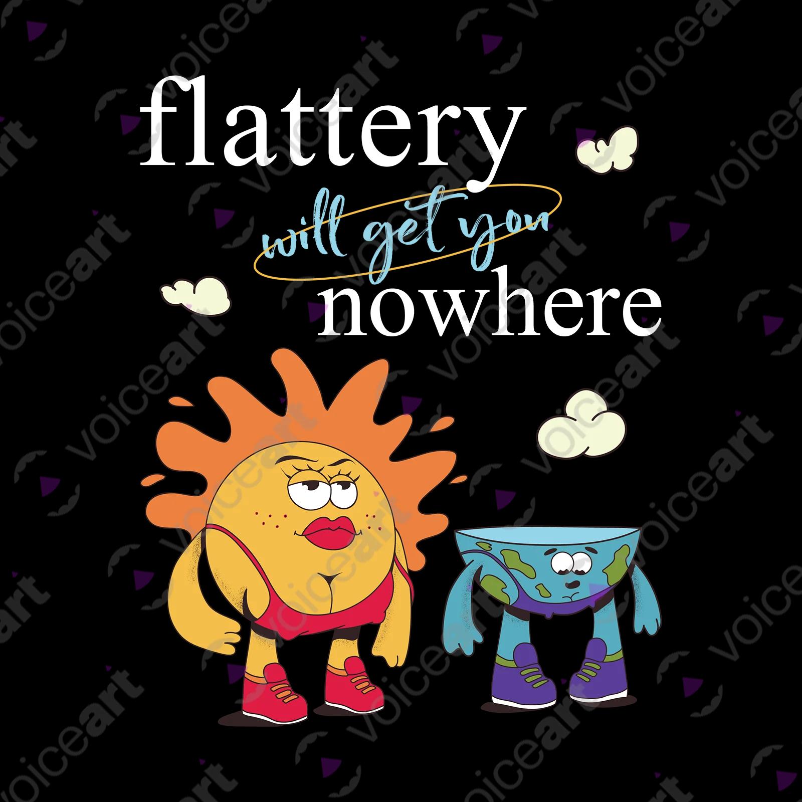 VOICEART Black Watermark Earth and Sun Funny Graphic T-Shirt with Premium Quality Design Flat Earther Conspiracy Tee