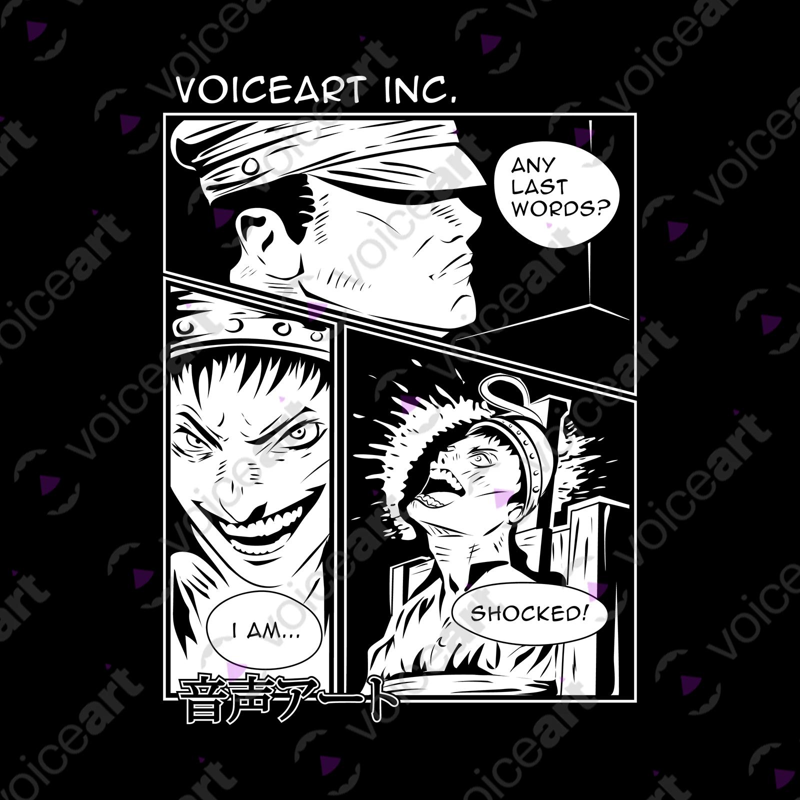 VOICEART Black Watermark Retro Comic Toon Style Funny TShirt with Premium Graphic Death by Electrocution Dark Humor Tee
