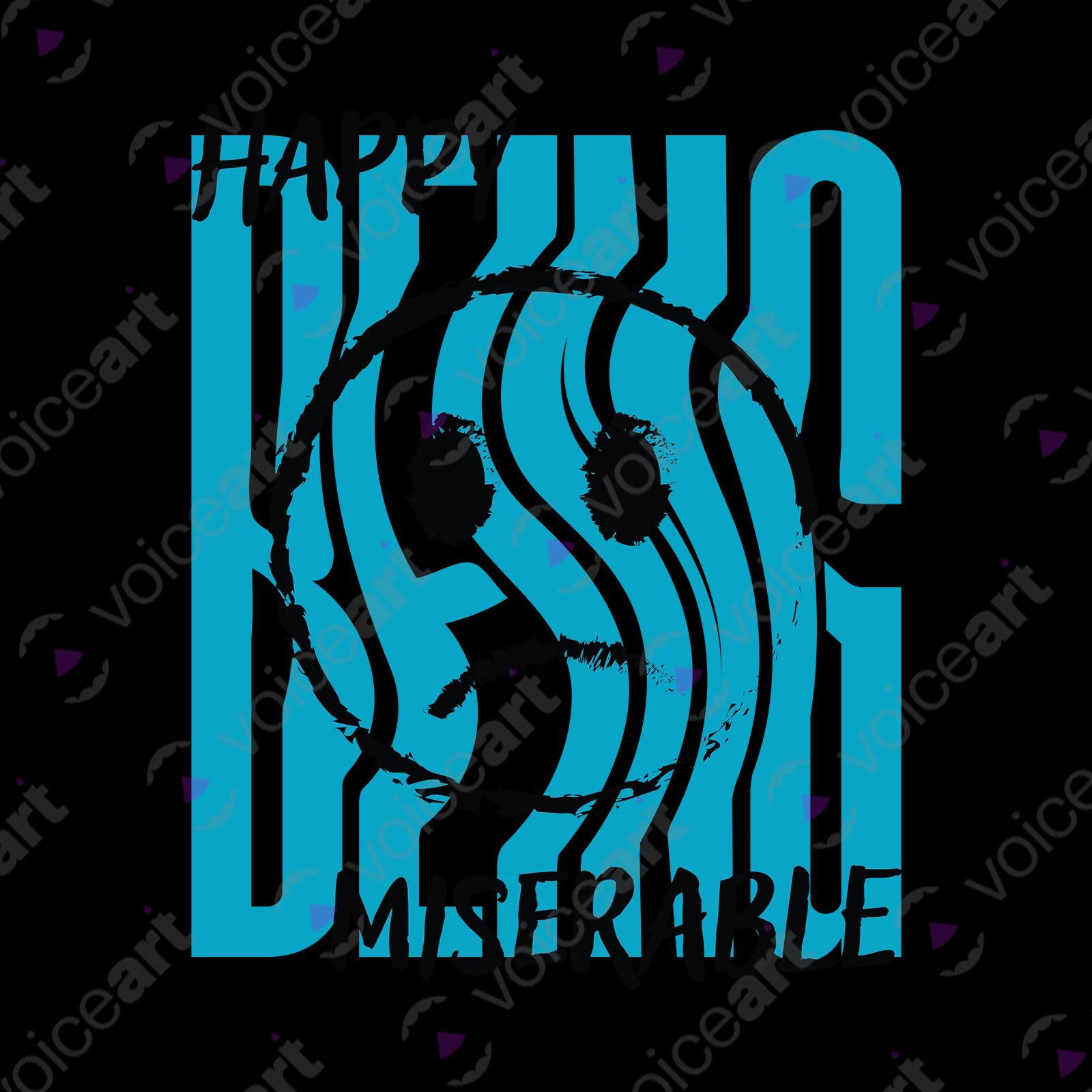 VOICEART White Watermark Mixed Feelings Social Issues Shirt Premium Quality Graphic Happy and Miserable Emotions Tee v2