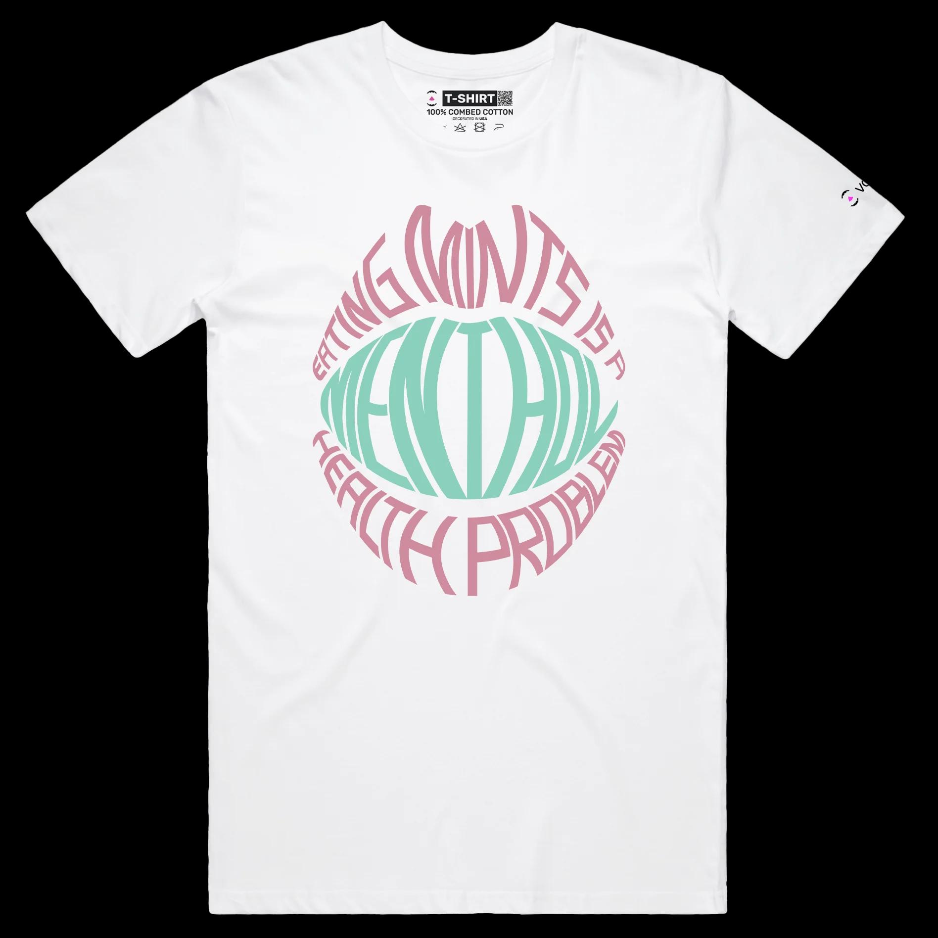 VOICEART White Male Regular Mental Health Funny T-Shirt with Premium Quality Graphic Design Peppermint Candy Wordplay Tee