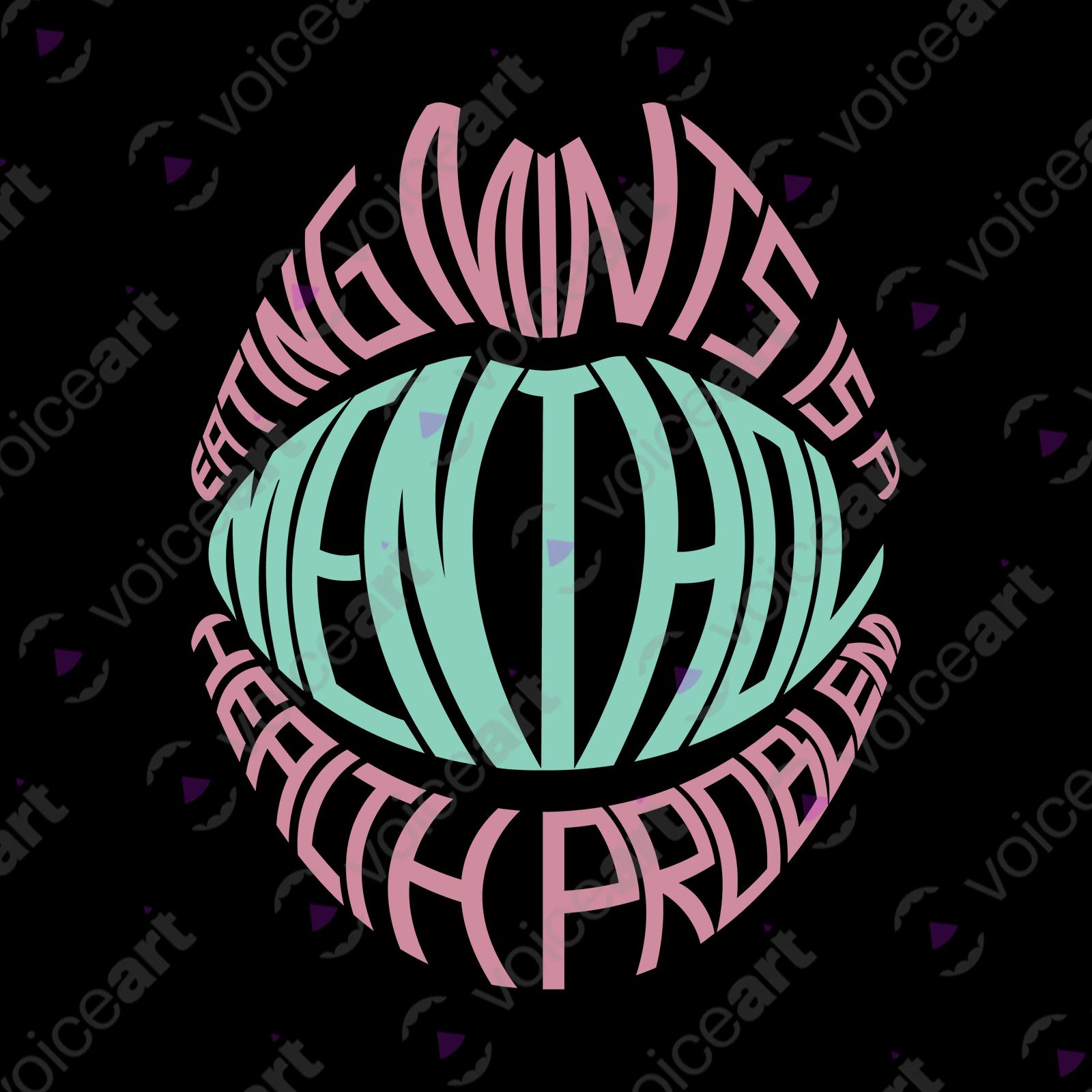 VOICEART Black Watermark Mental Health Funny T-Shirt with Premium Quality Graphic Design Peppermint Candy Wordplay Tee