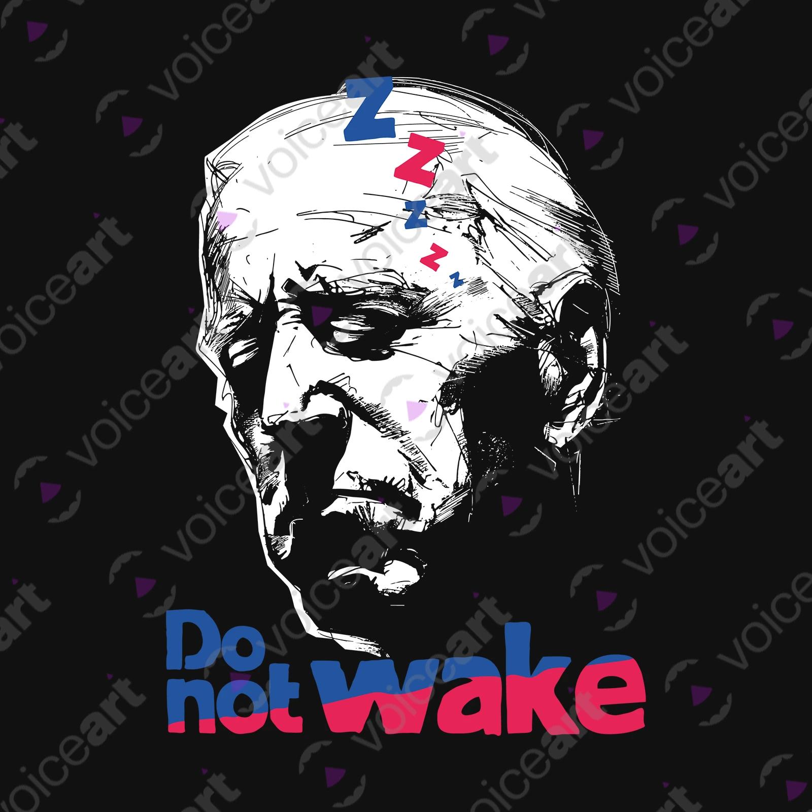 VOICEART Black Watermark Sleepy Biden Funny Political TShirt Premium Quality Graphic Do Not Wake the President Tee