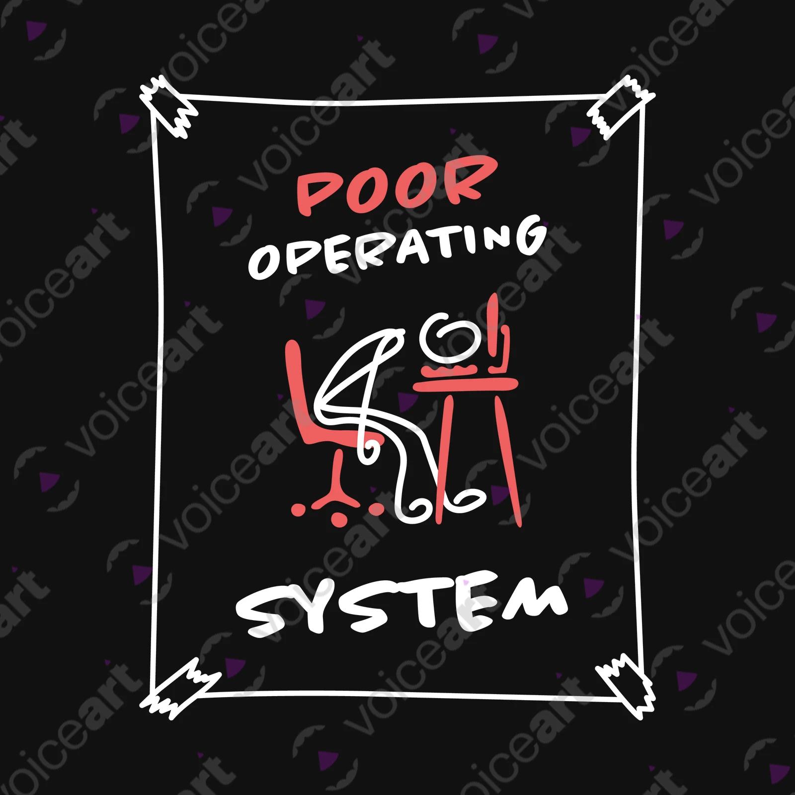 VOICEART Black Watermark Poor Operating System Funny shirt Premium Graphic Design Computer AI Tee with Clever Wordplay