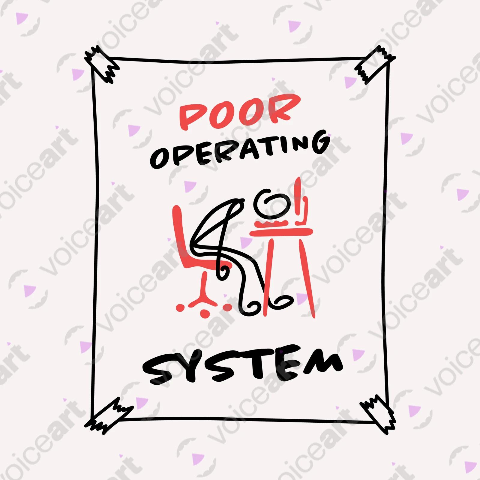 VOICEART White Watermark Poor Operating System Funny shirt Premium Graphic Design Computer AI Tee with Clever Wordplay