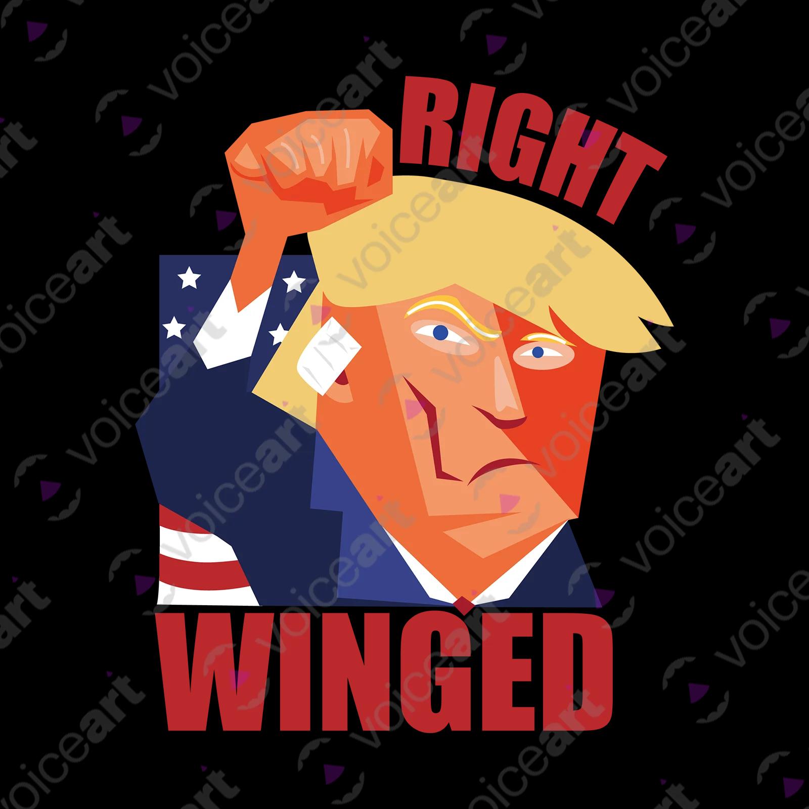 VOICEART Black Watermark President Trump Right Winged at the Rally Funny T-Shirt Premium Graphic MAGA 2024 Political Tee