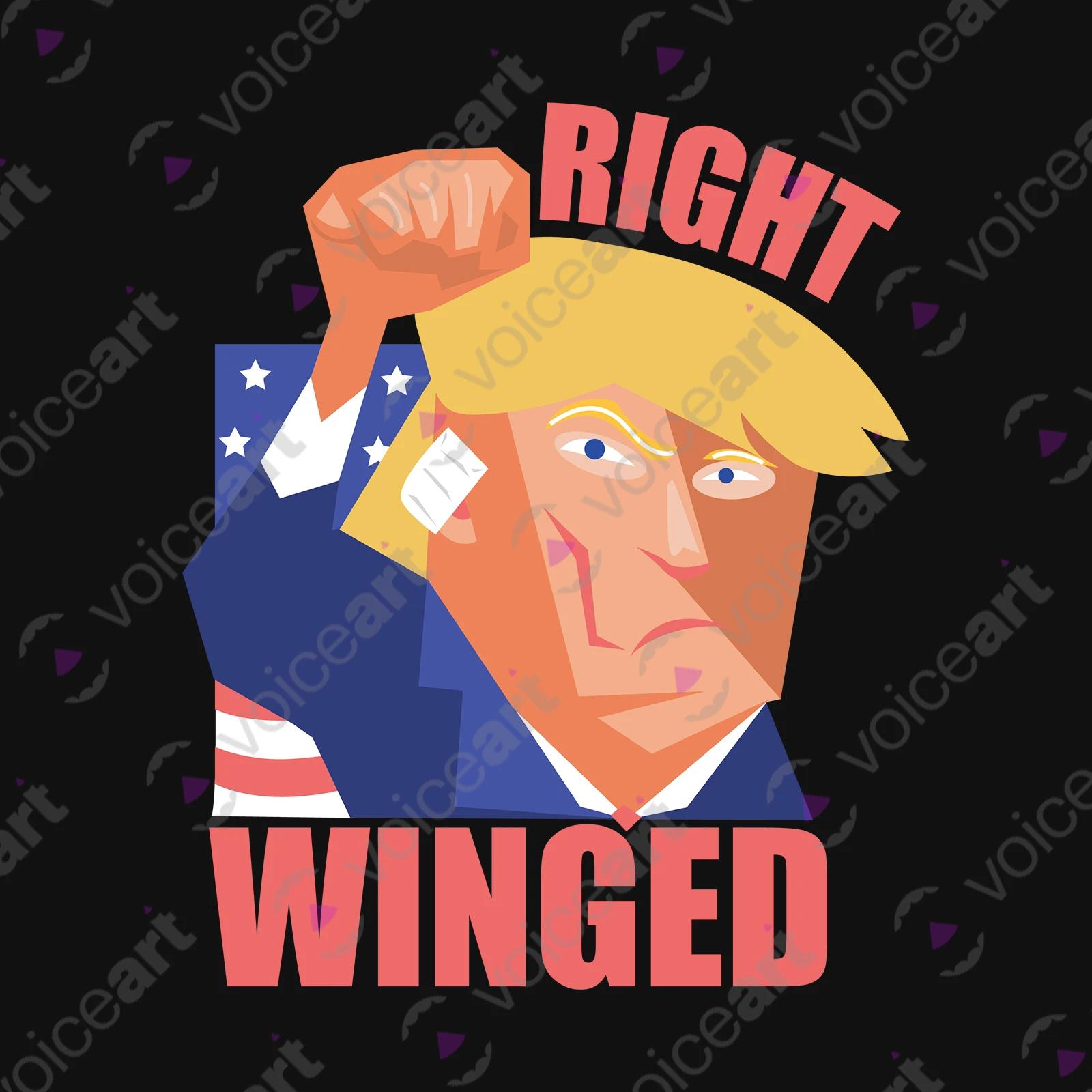VOICEART Black Watermark President Trump Right Winged at the Rally Funny T-Shirt Premium Graphic MAGA 2024 Political Tee