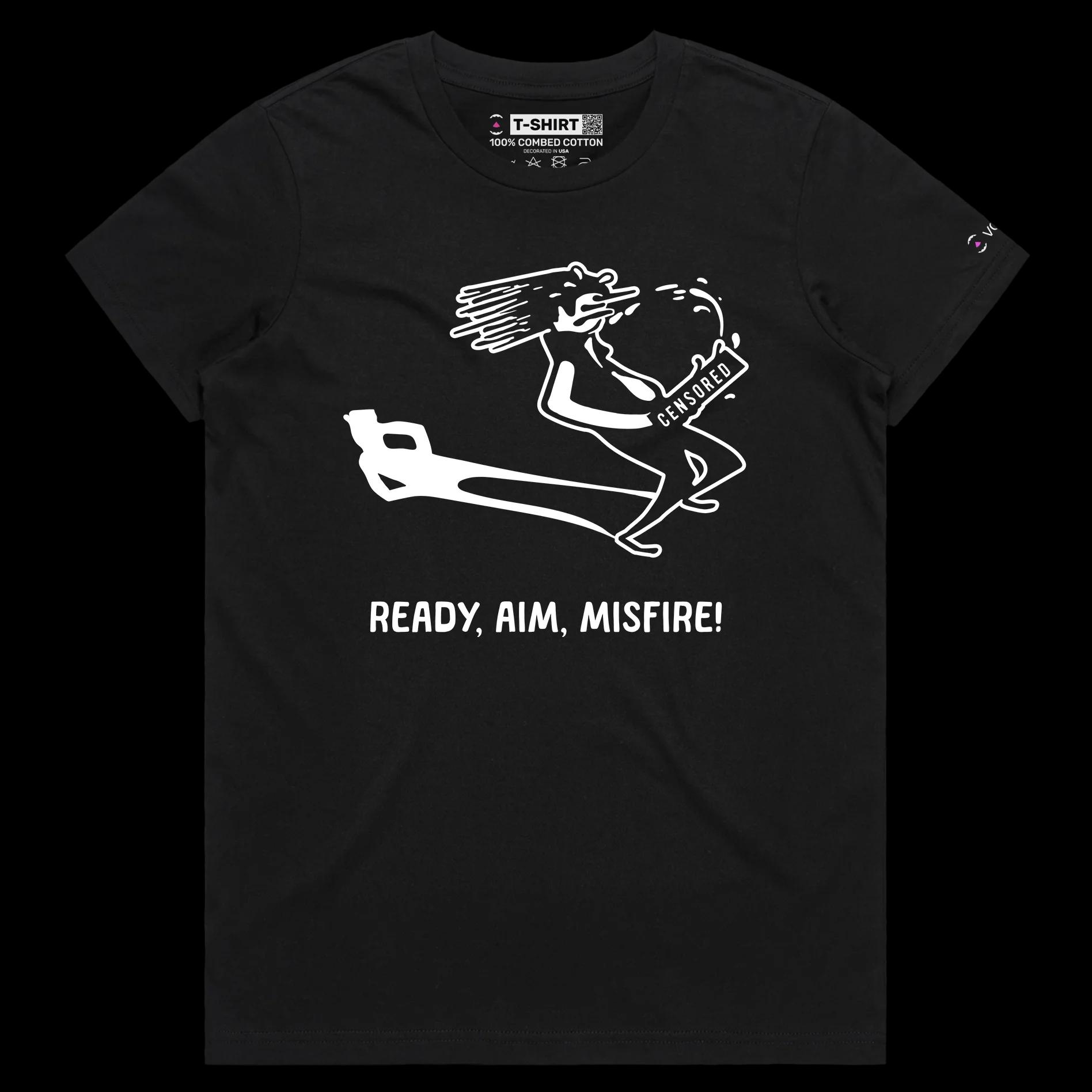 VOICEART Black Female Regular Public Urination Funny T-Shirt Premium Quality Graphic Inappropriate Dark Humor Tee