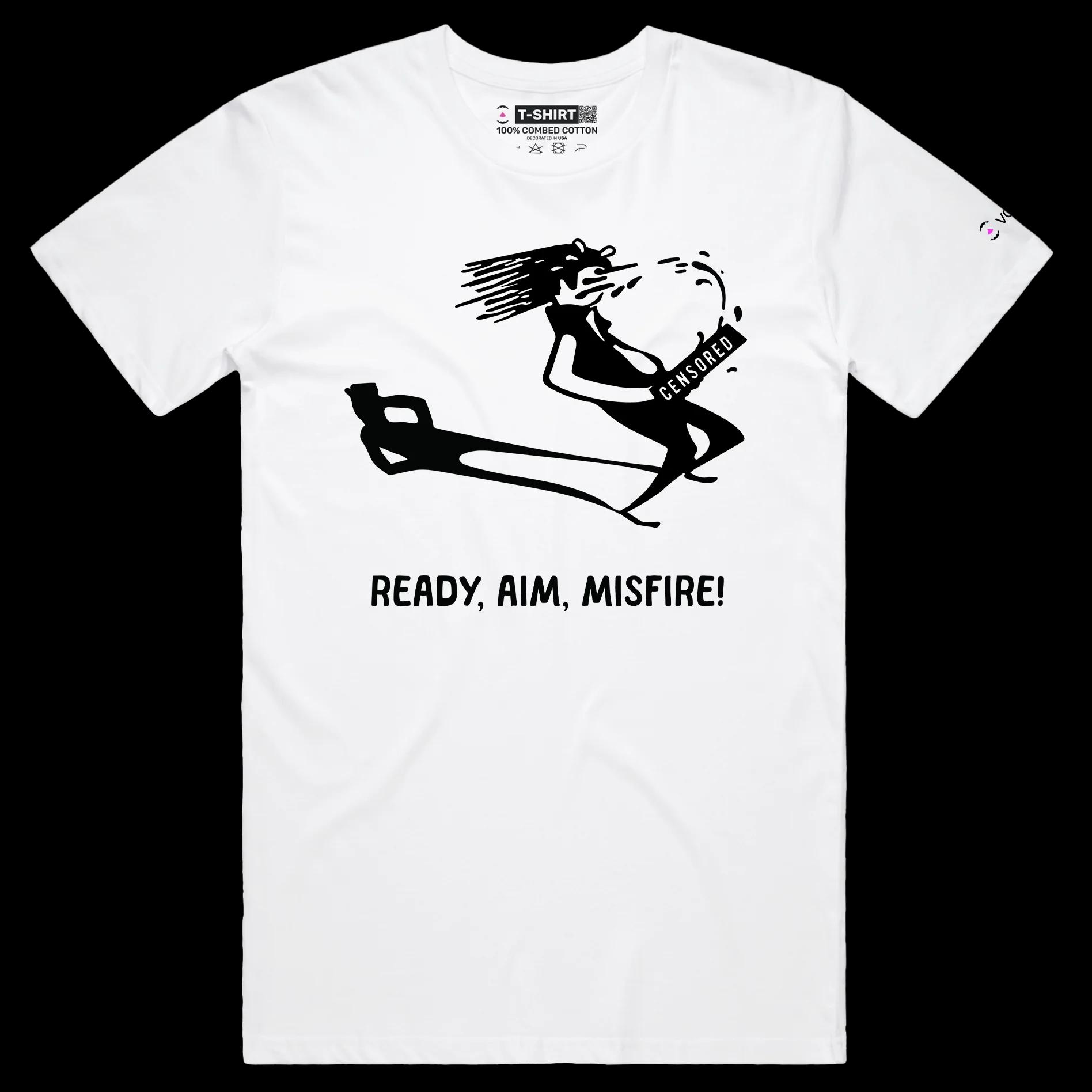 VOICEART White Male Regular Public Urination Funny T-Shirt Premium Quality Graphic Inappropriate Dark Humor Tee