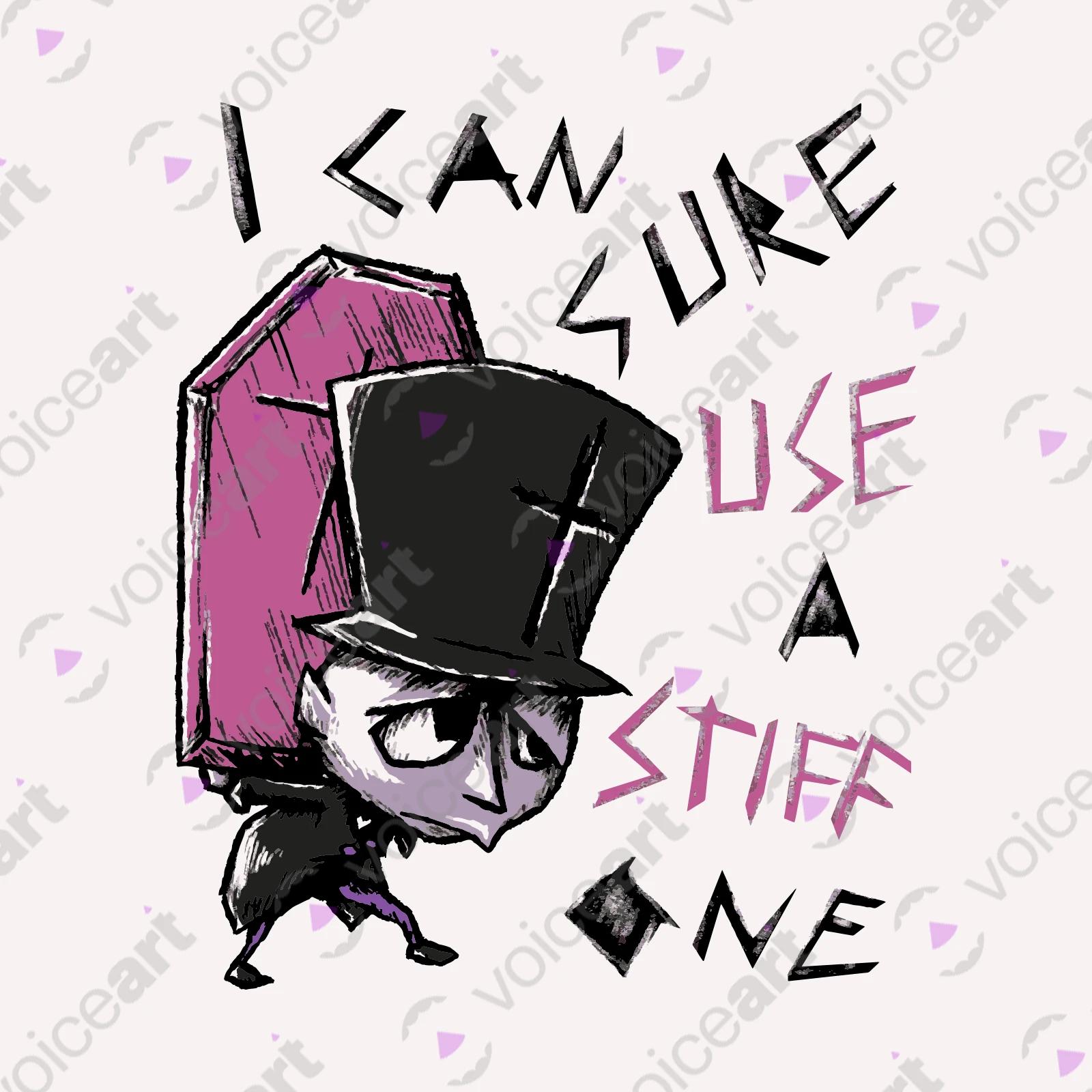 VOICEART White Watermark Undertaker with a Coffin Funny T-Shirt with Premium Quality Graphic Stiff Dark Humor Tee