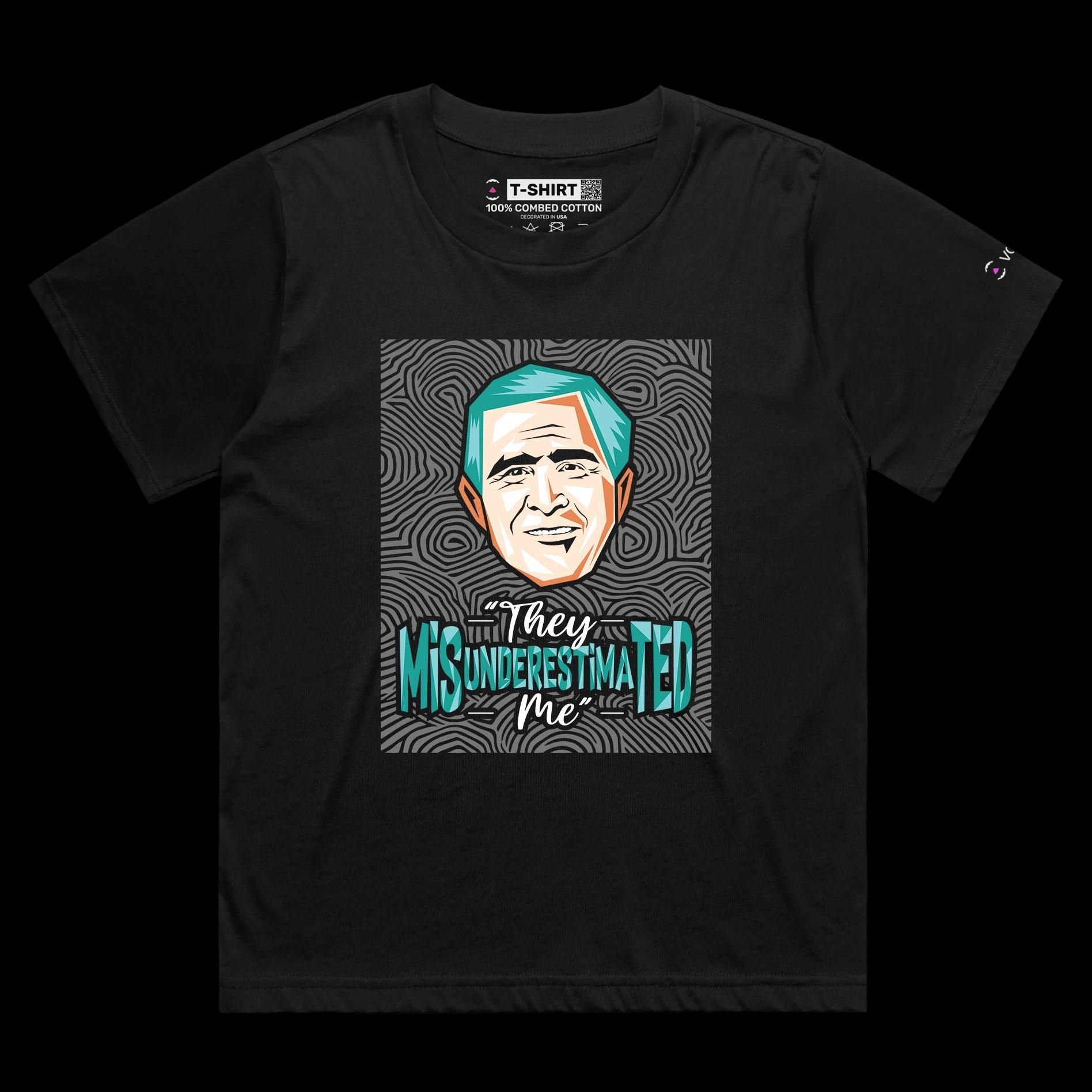 VOICEART Black Female Loose President Bush Funny Quote Political T-Shirt Premium Graphic Sarcastic Presidential Tee