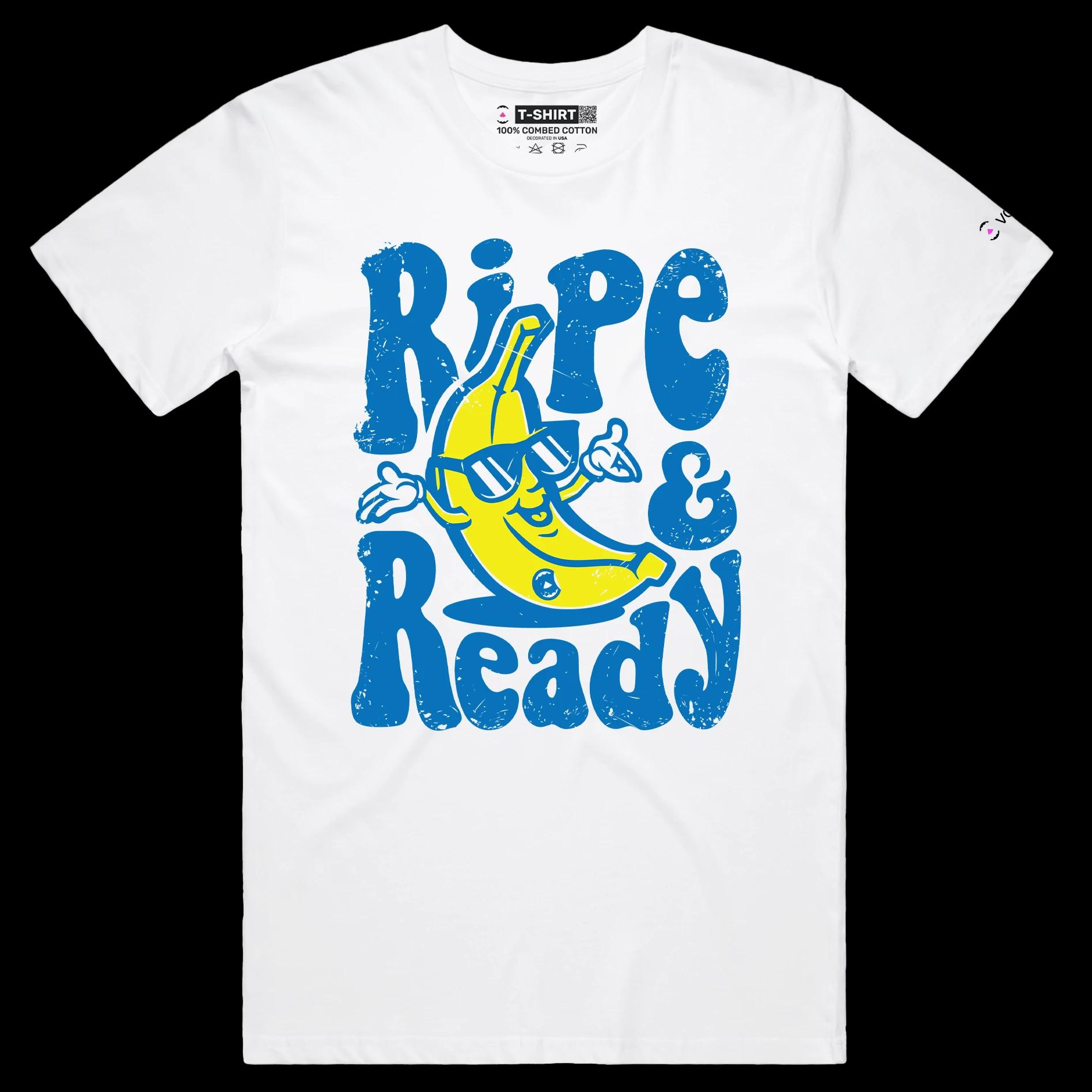 VOICEART White Male Regular Cool Banana Shades Funny Fruits T-Shirt Premium Quality Graphic Chilling and Slick Wordplay Tee