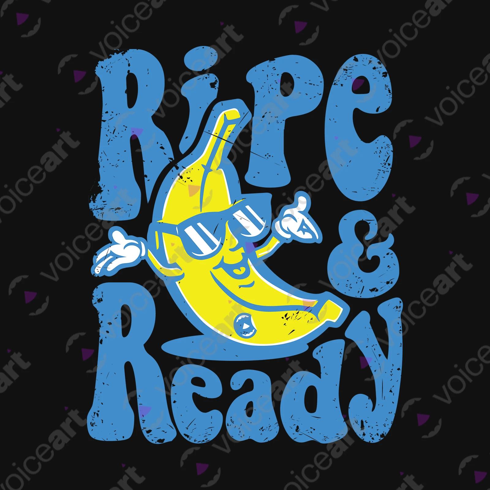 VOICEART Black Watermark Cool Banana Shades Funny Fruits T-Shirt Premium Quality Graphic Chilling and Slick Wordplay Tee