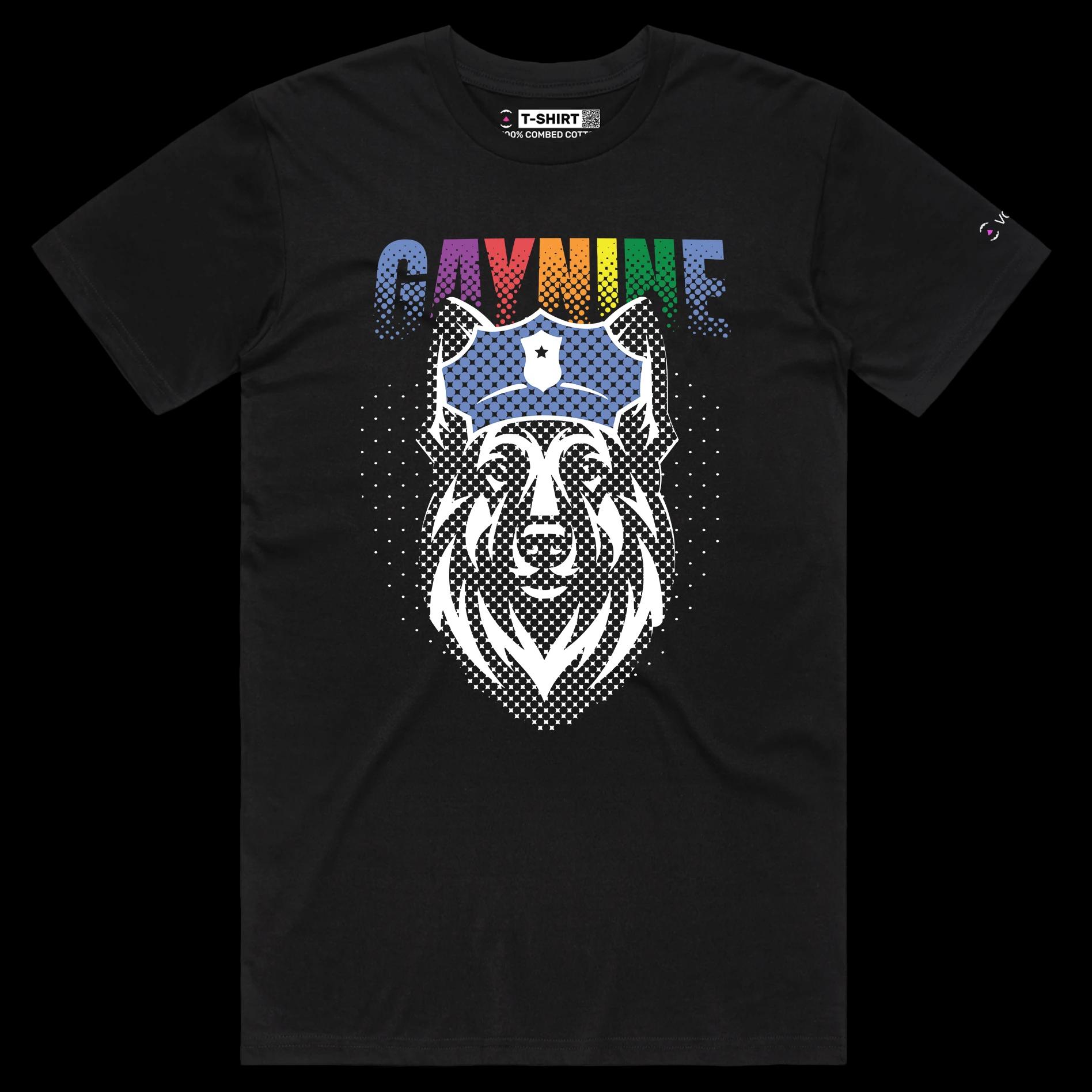 VOICEART Black Male Regular German Shepherd Gay 9 Funny Shirt Premium Graphic LGBTQ Pride Dog Tee Play on Words for Adults