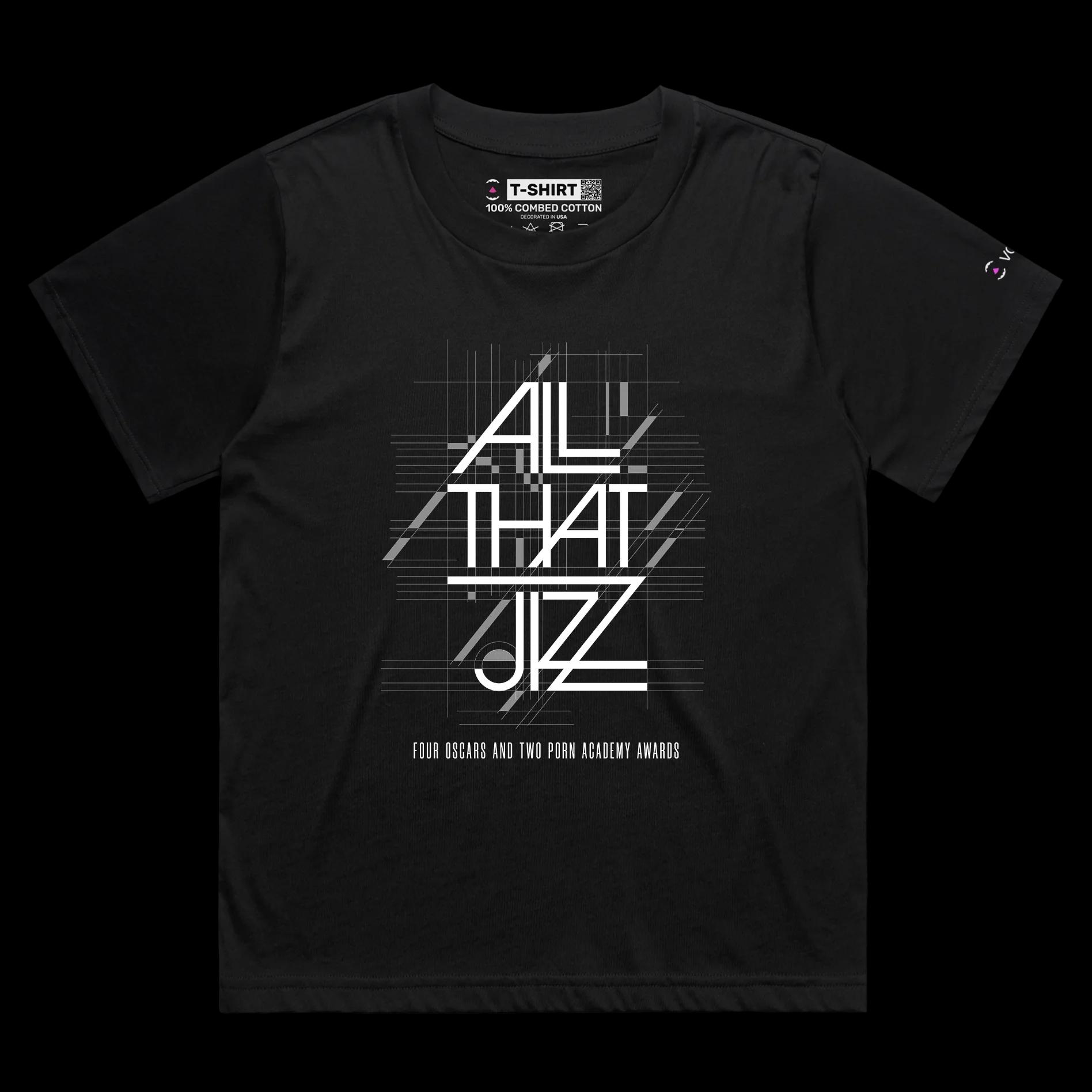 VOICEART Black Female Loose Porn Academy Funny T-Shirt Premium Quality Graphic Oscar Movie Awards Tee with Play on Words