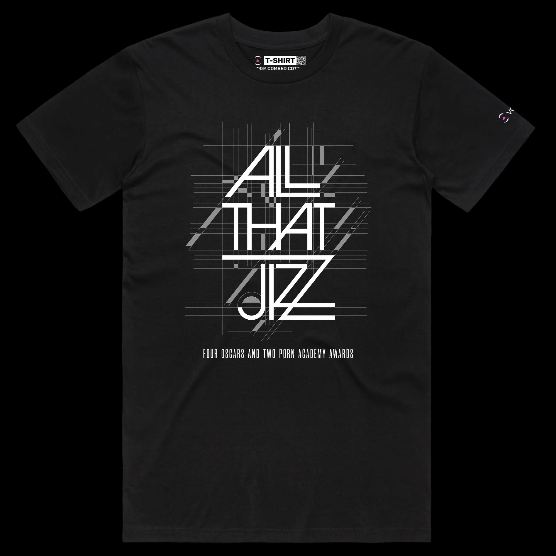 VOICEART Black Male Regular Porn Academy Funny T-Shirt Premium Quality Graphic Oscar Movie Awards Tee with Play on Words