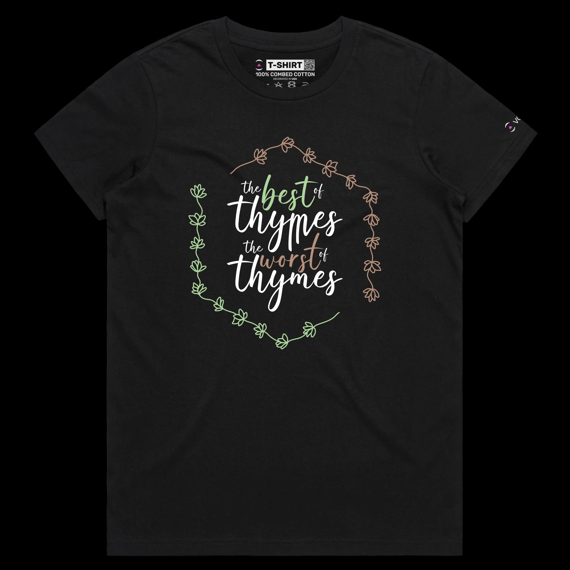 VOICEART Black Female Regular Herbs and Plants Funny Wordplay T-Shirt with Premium Graphic Design Food and Spices Tee