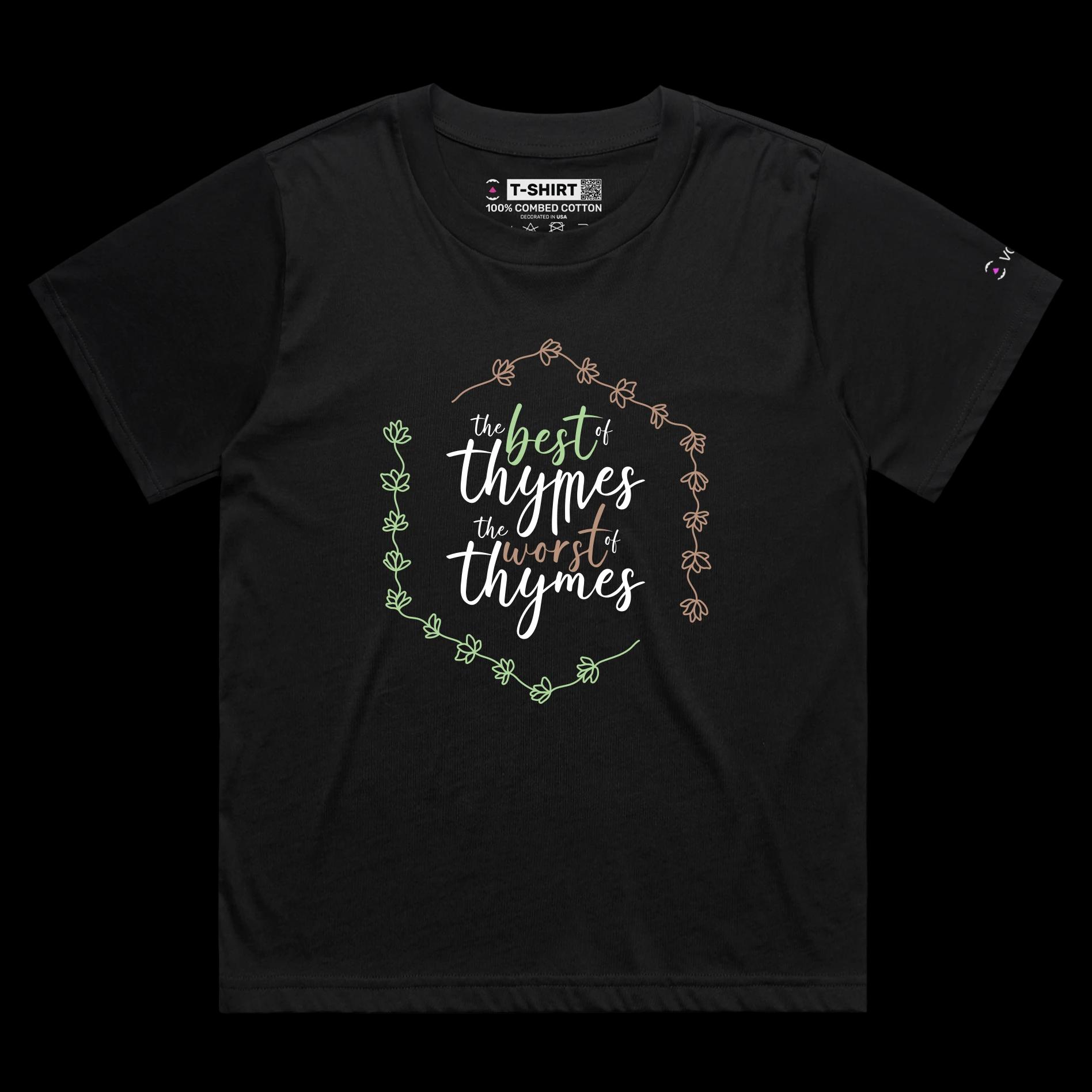 VOICEART Black Female Loose Herbs and Plants Funny Wordplay T-Shirt with Premium Graphic Design Food and Spices Tee